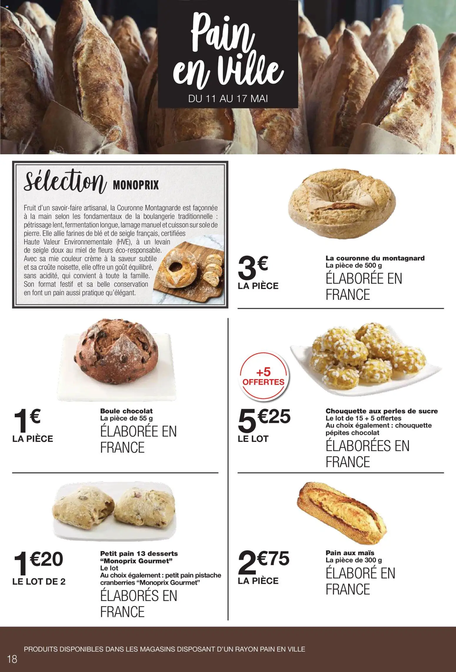 {H1} | Page: 18 | Produits: Mais, Miel, Pain, Chocolat