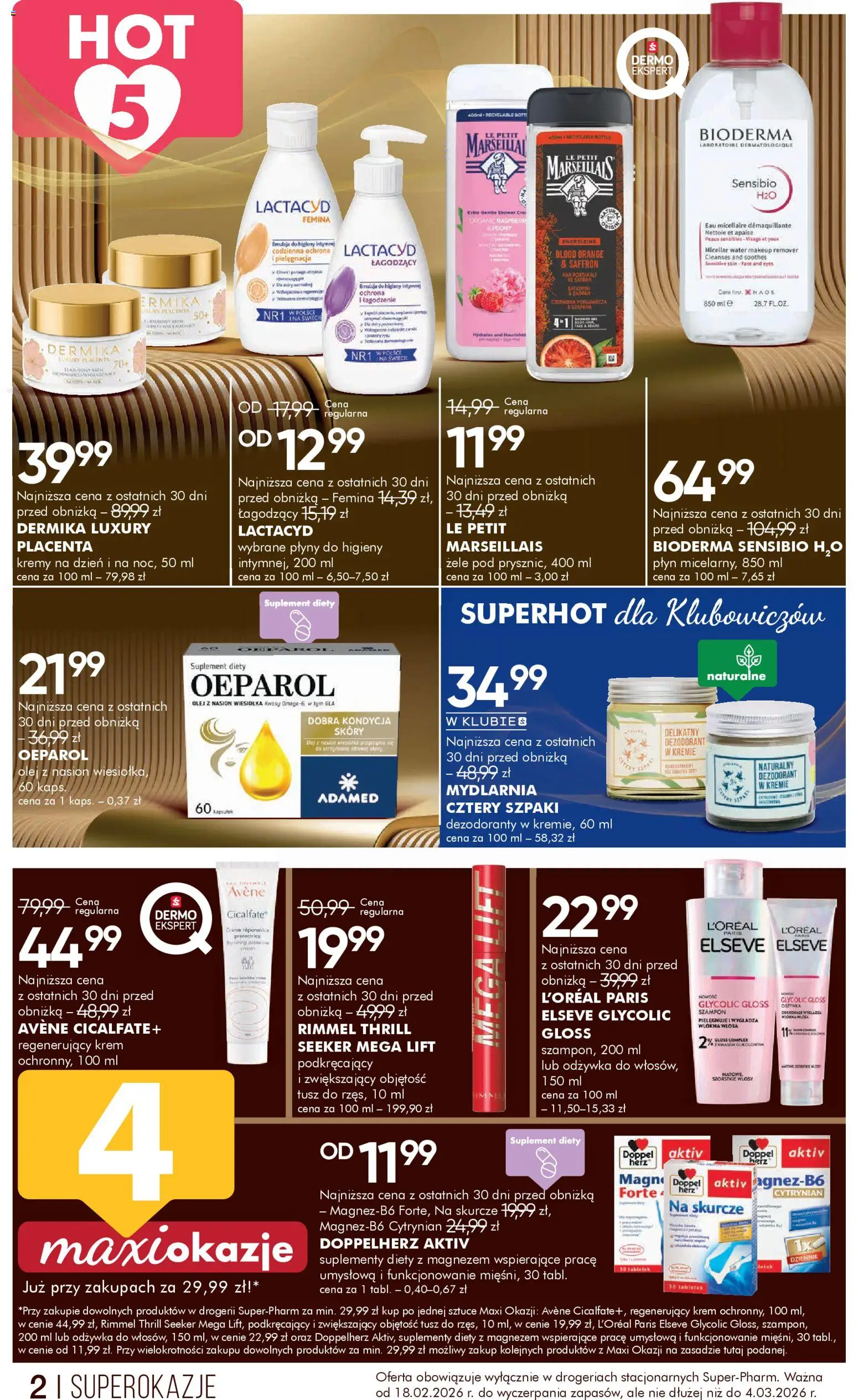 Super-pharm Gazetka od 18.02.2026 | Strona: 2 | Produkty: Szampon, Szafran, Krem, Dezodorant
