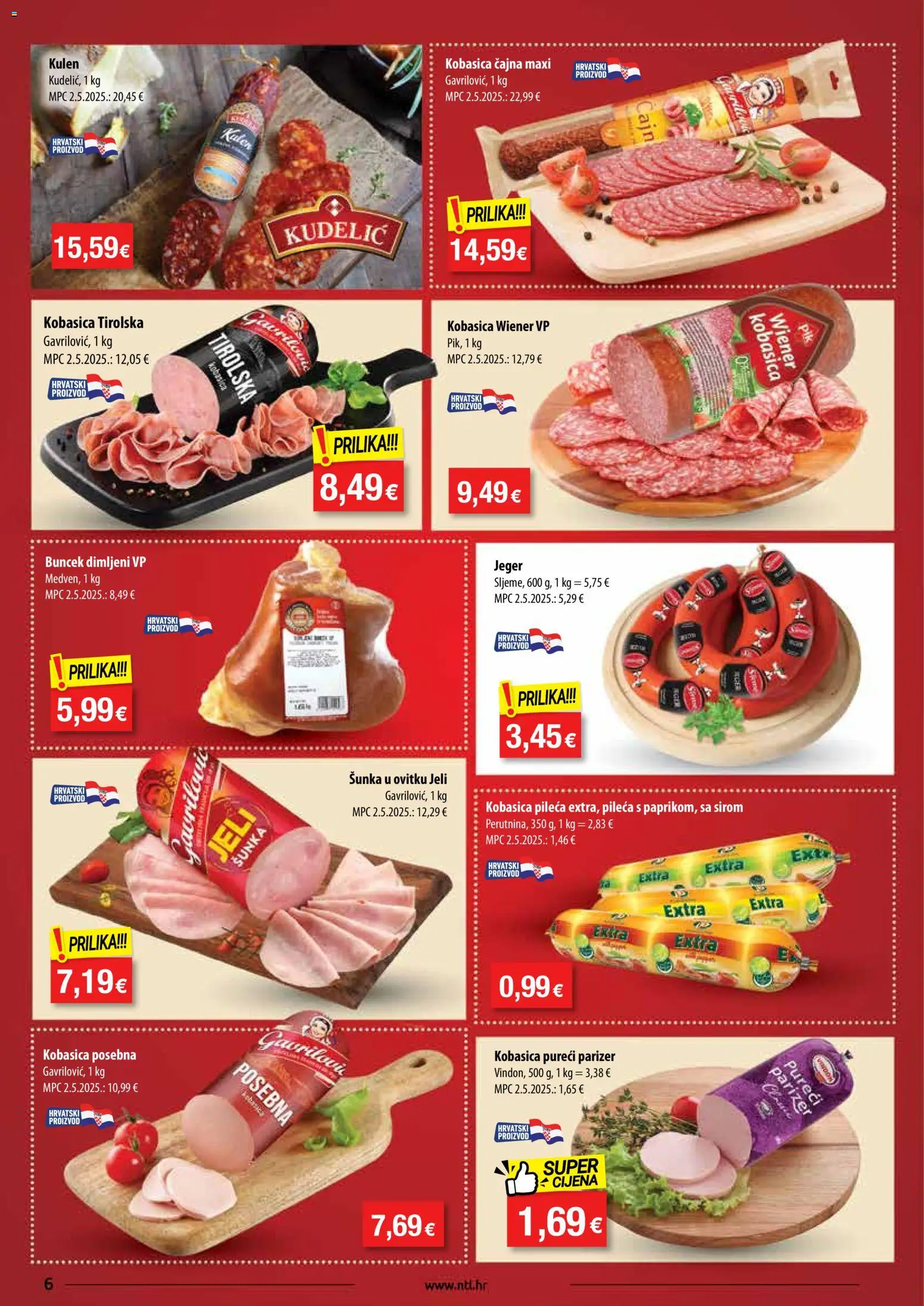 NTL katalog | vrijedi od 29.10.2025 | Stranica: 6 | Proizvodi: Šunka, Kobasica, Kulen, Parizer