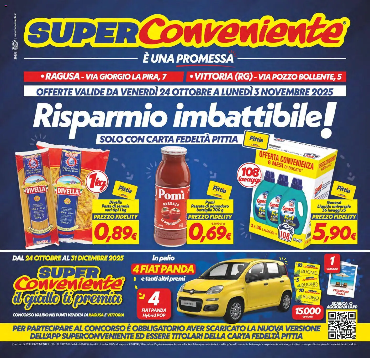 Volantino SuperConveniente del 24.10.2025 | Pagina: 1 | Prodotti: Pomodoro, Pasta, Passata di pomodoro, Bottiglia