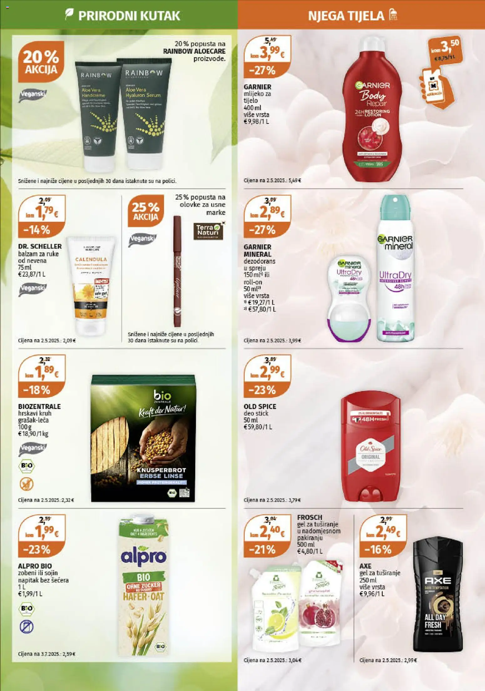 Müller katalog | vrijedi od 02.02.2026 | Stranica: 12 | Proizvodi: Mlijeko za tijelo, Dezodorans, Old Spice, Garnier