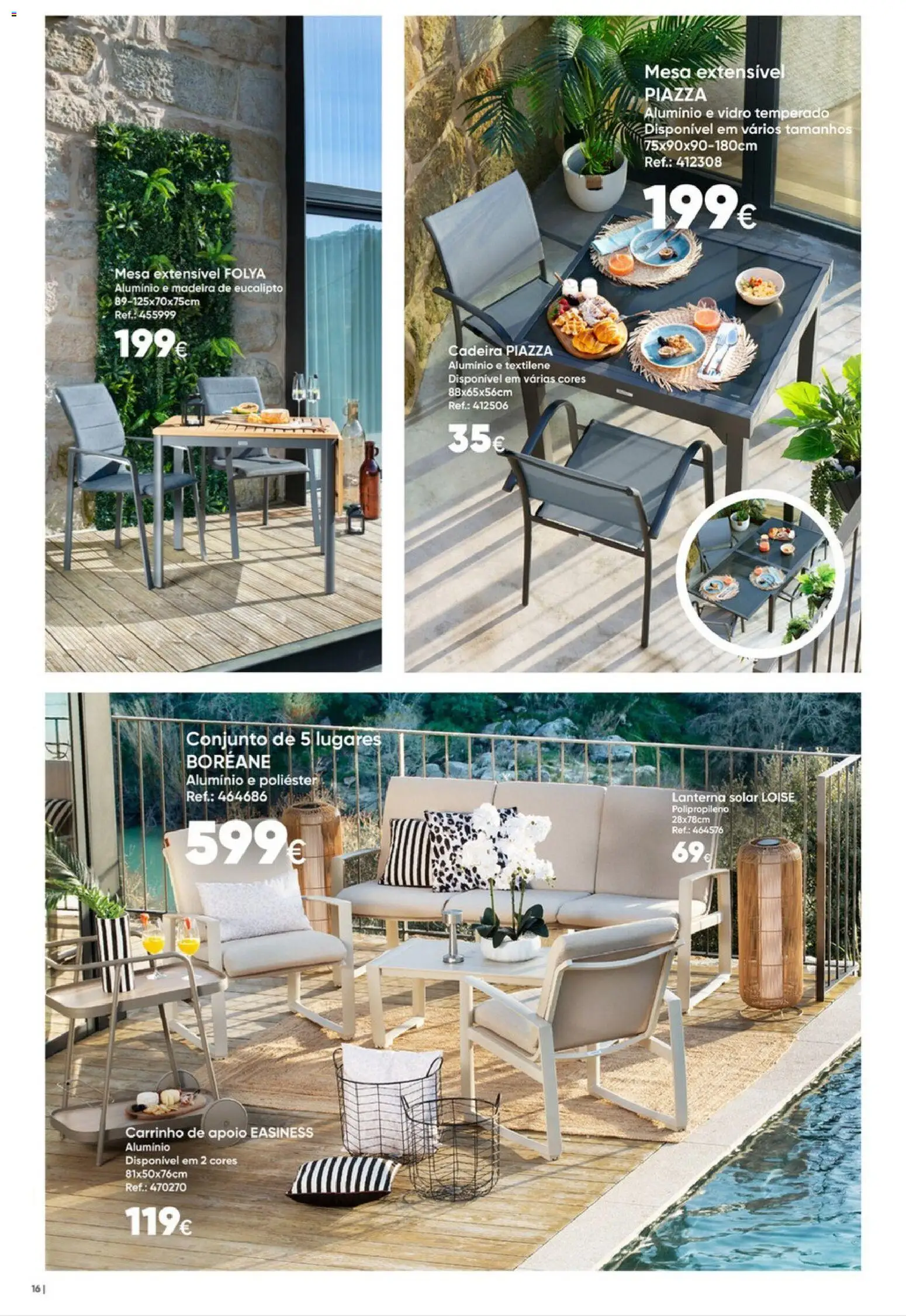 Hôma Catálogo │ válido de 10.04.2026 | Página: 16 | Produtos: Mesa, Cadeira, Lanterna, Carrinho de apoio