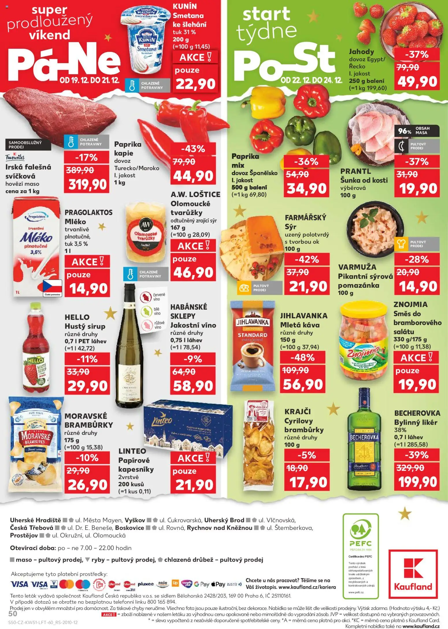 Kaufland leták od 17.12.2025 | Strana: 50 | Produkty: Smetana, Olomoucké tvarůžky, Paprika, Smetana ke šlehání