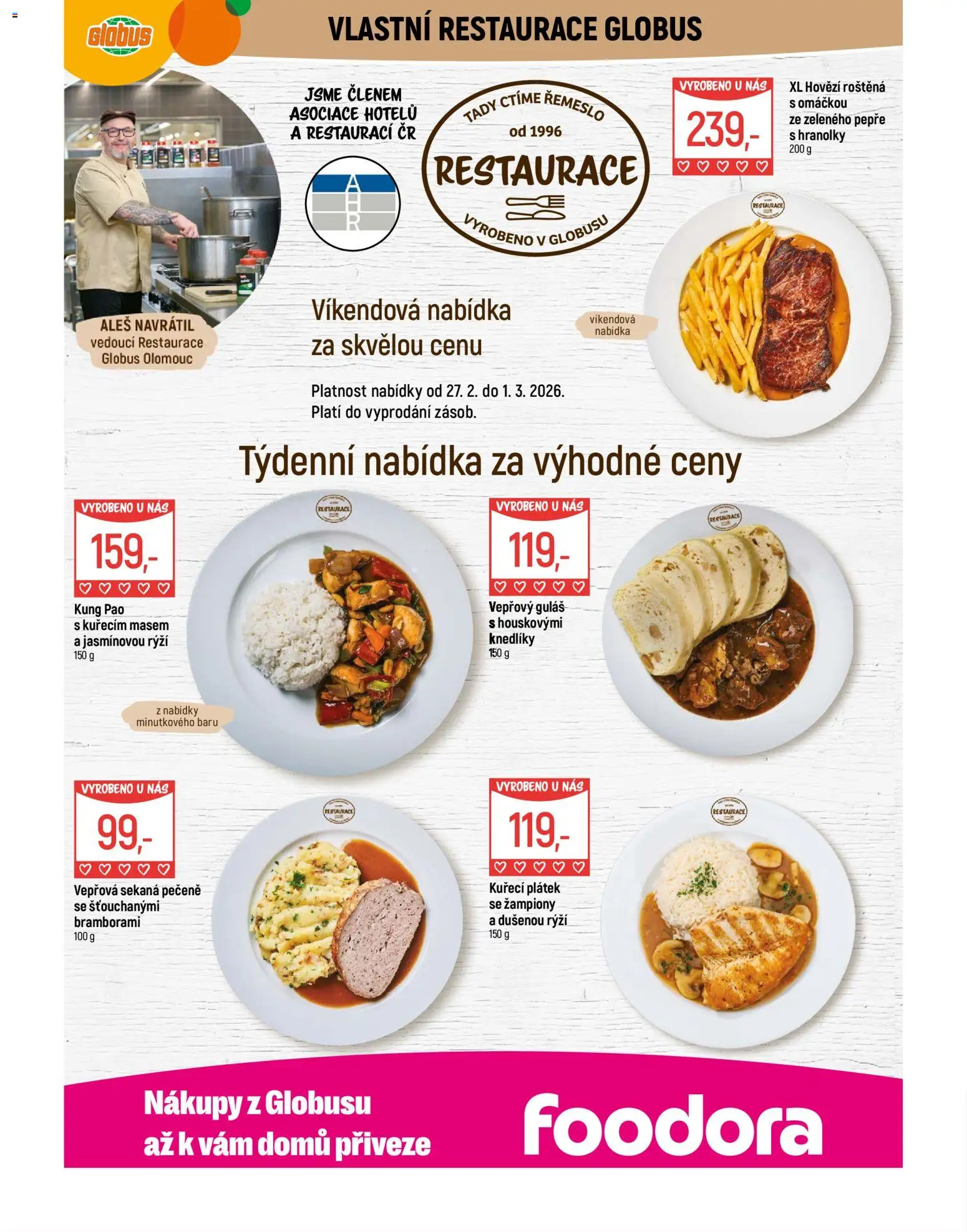 Globus leták - Olomouc od 25.02.2026 | Strana: 8 | Produkty: Hovězí, Hranolky, Kung pao, Guláš