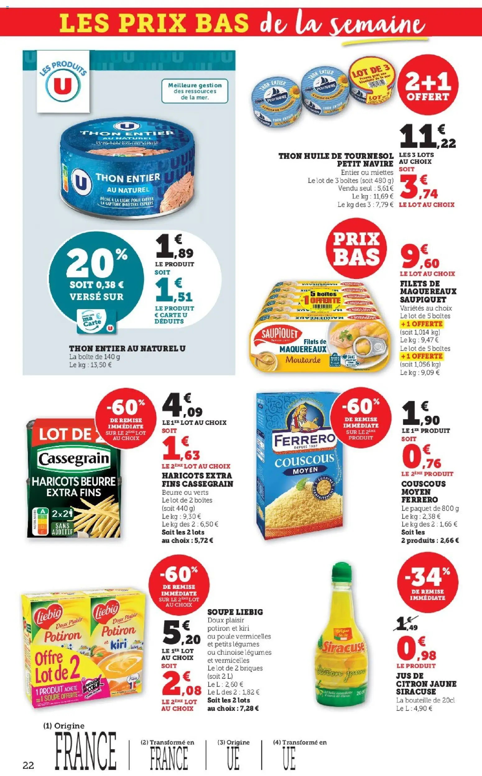 {H1} | Page: 22 | Produits: Soupe, Briques, Huile, Jus