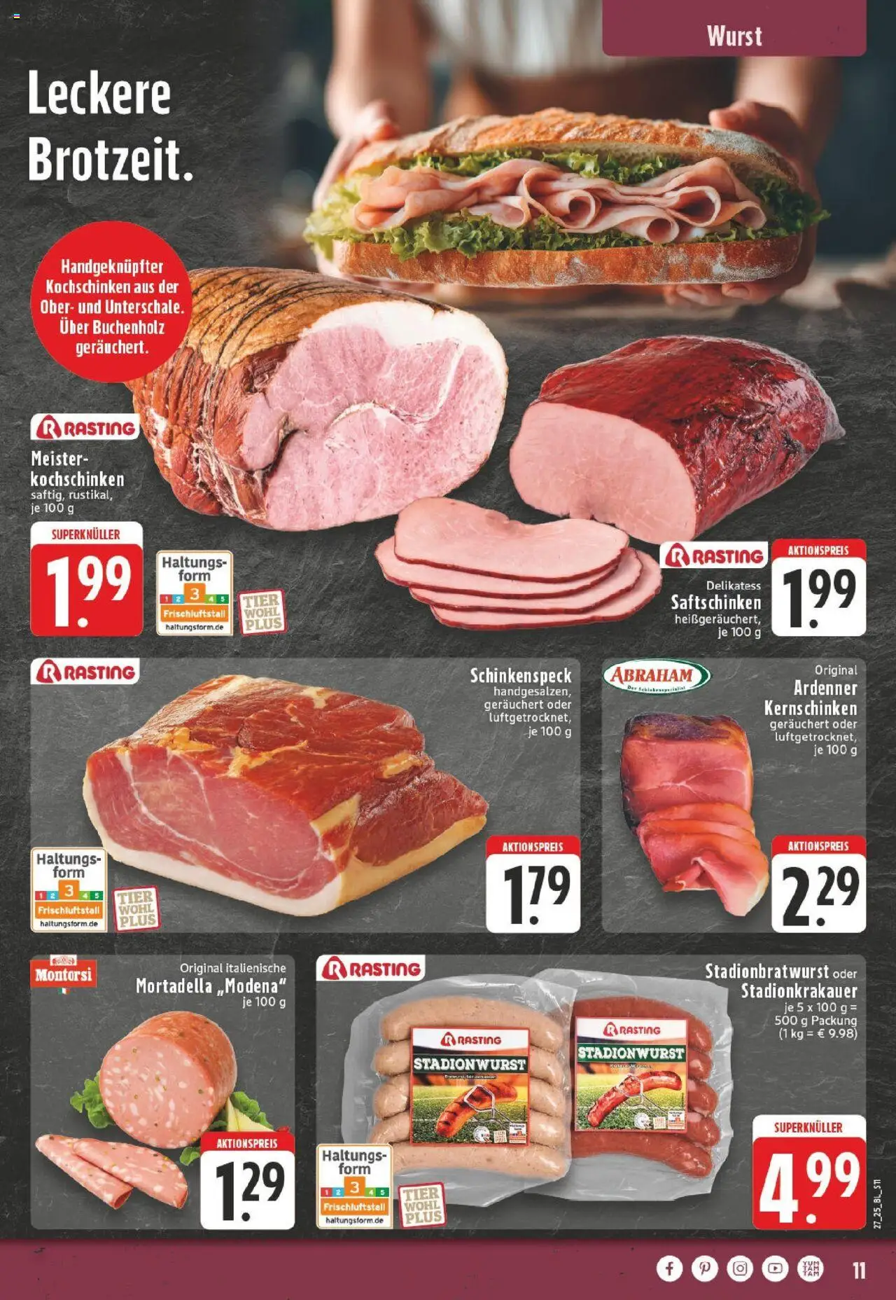 Edeka prospekt Mönchengladbach	 - gültig ab dem 29.06.2025 | Seite: 11 | Produkte: Wurst