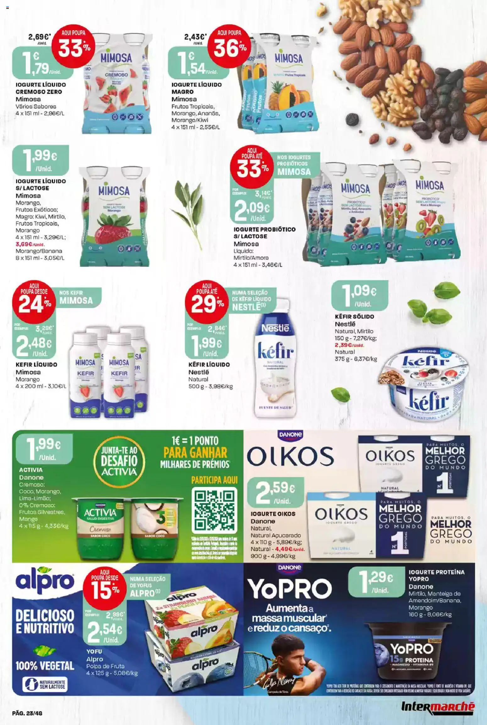 Intermarché folheto │ válido de 19.02.2026 | Página: 23 | Produtos: Probióticos, Iogurtes, Nestlé, Iogurte liquido