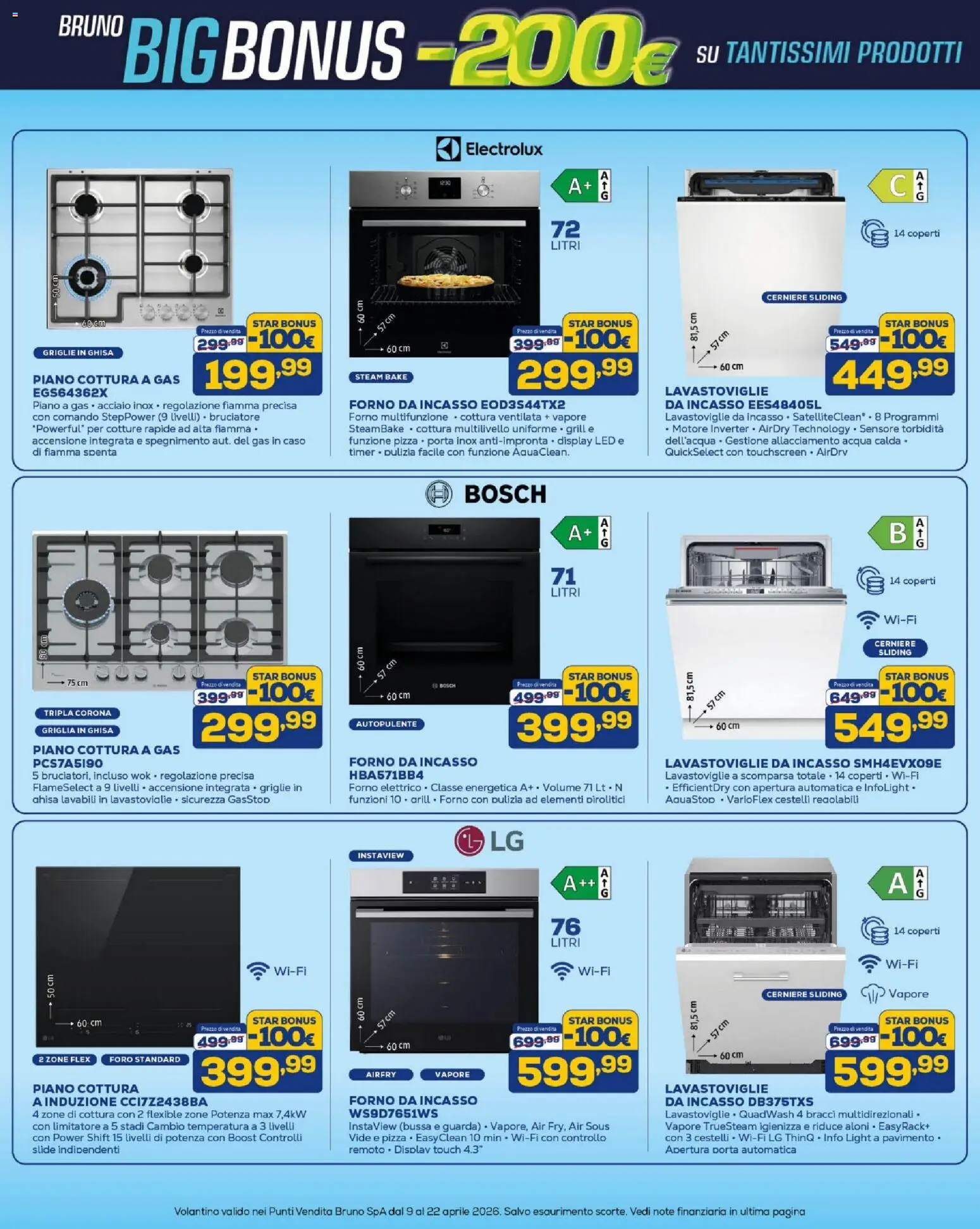 Volantino BRUNO del 09.04.2026 | Pagina: 29 | Prodotti: Pizza, Lavastoviglie da incasso, Pavimento, Lavastoviglie