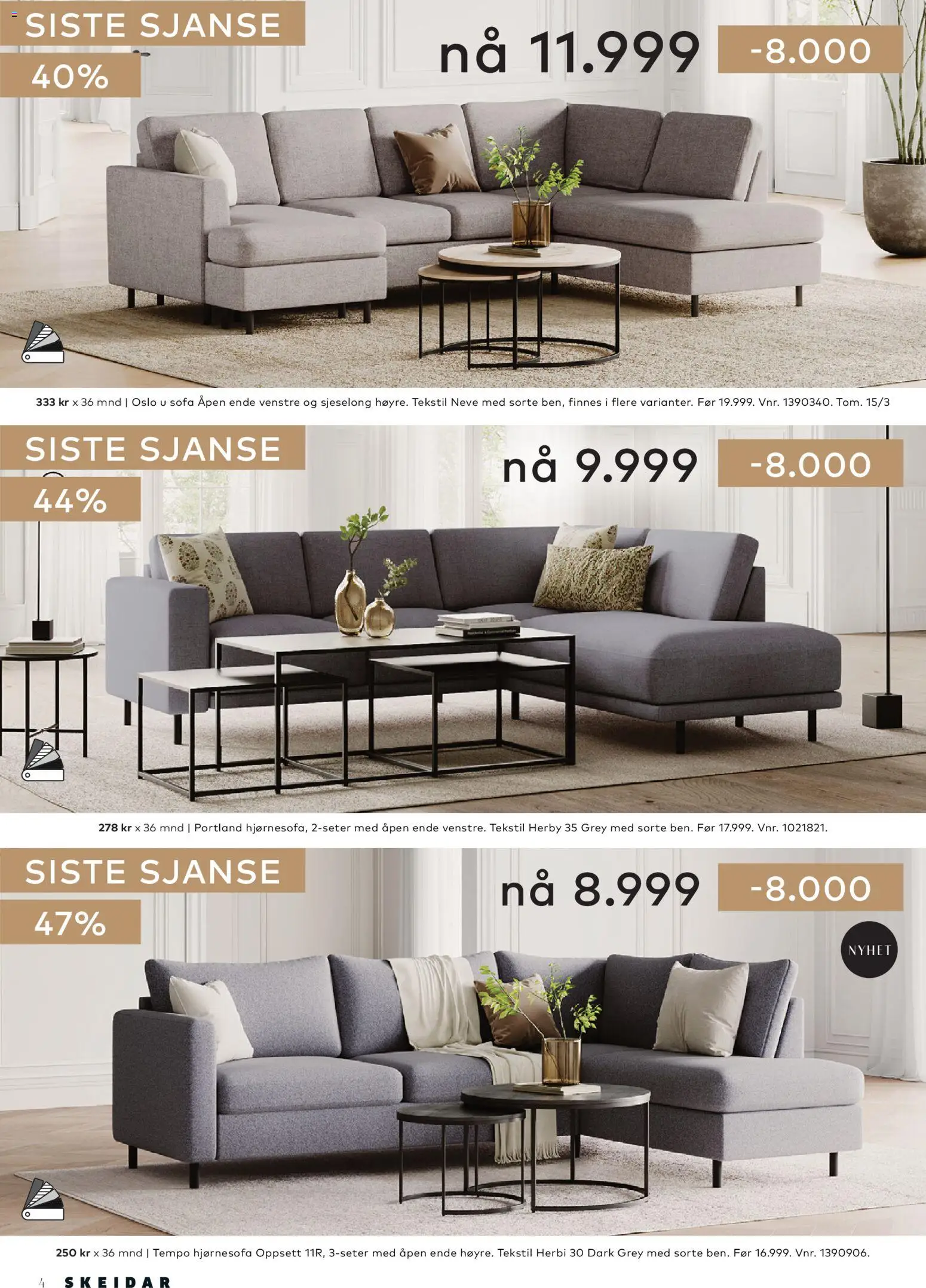 {H1} | Side: 4 | Produkter: Sofa, Sjeselong