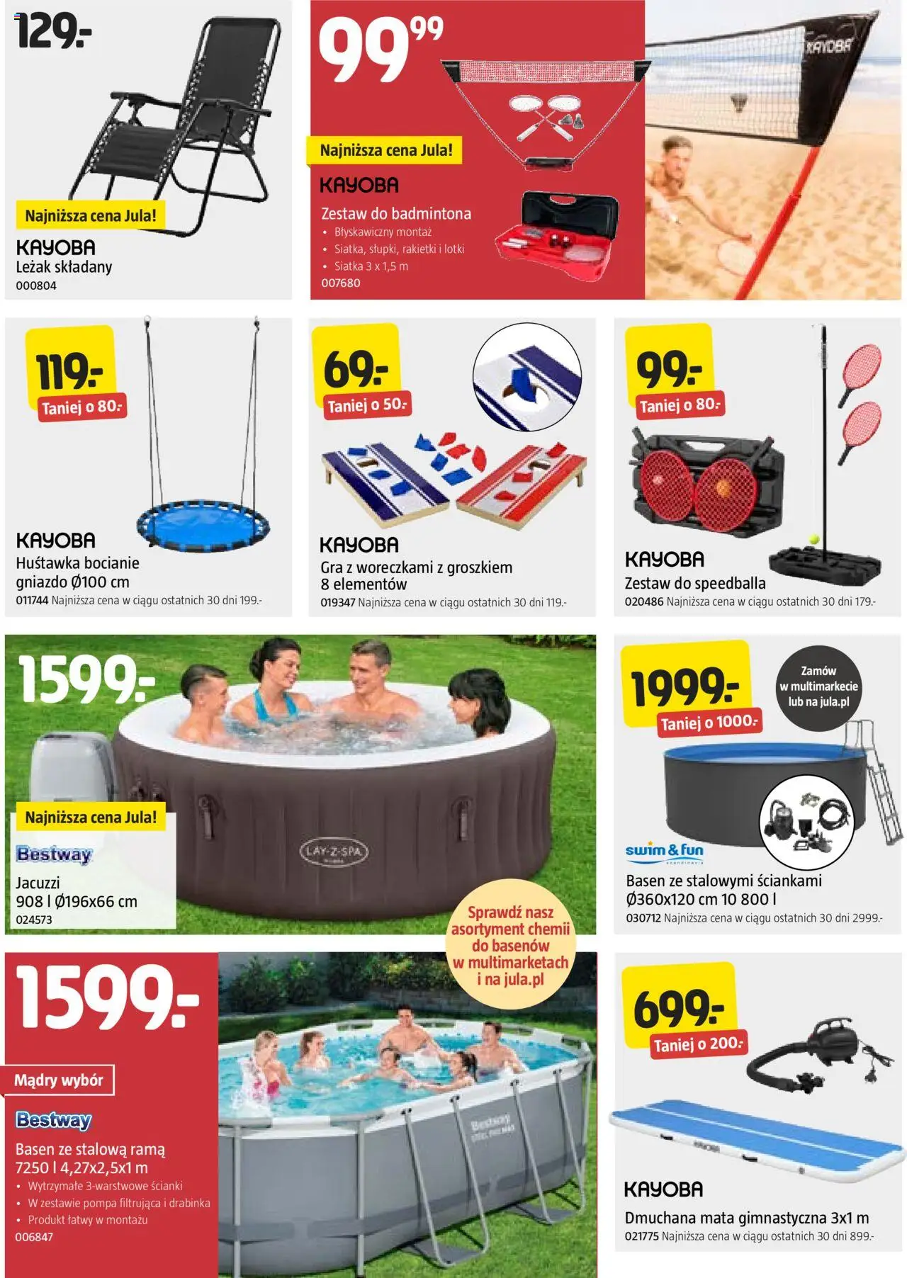 Jula Gazetka od 12.06.2025 | Strona: 4 | Produkty: Gra, Leżak, Basen, Siatka