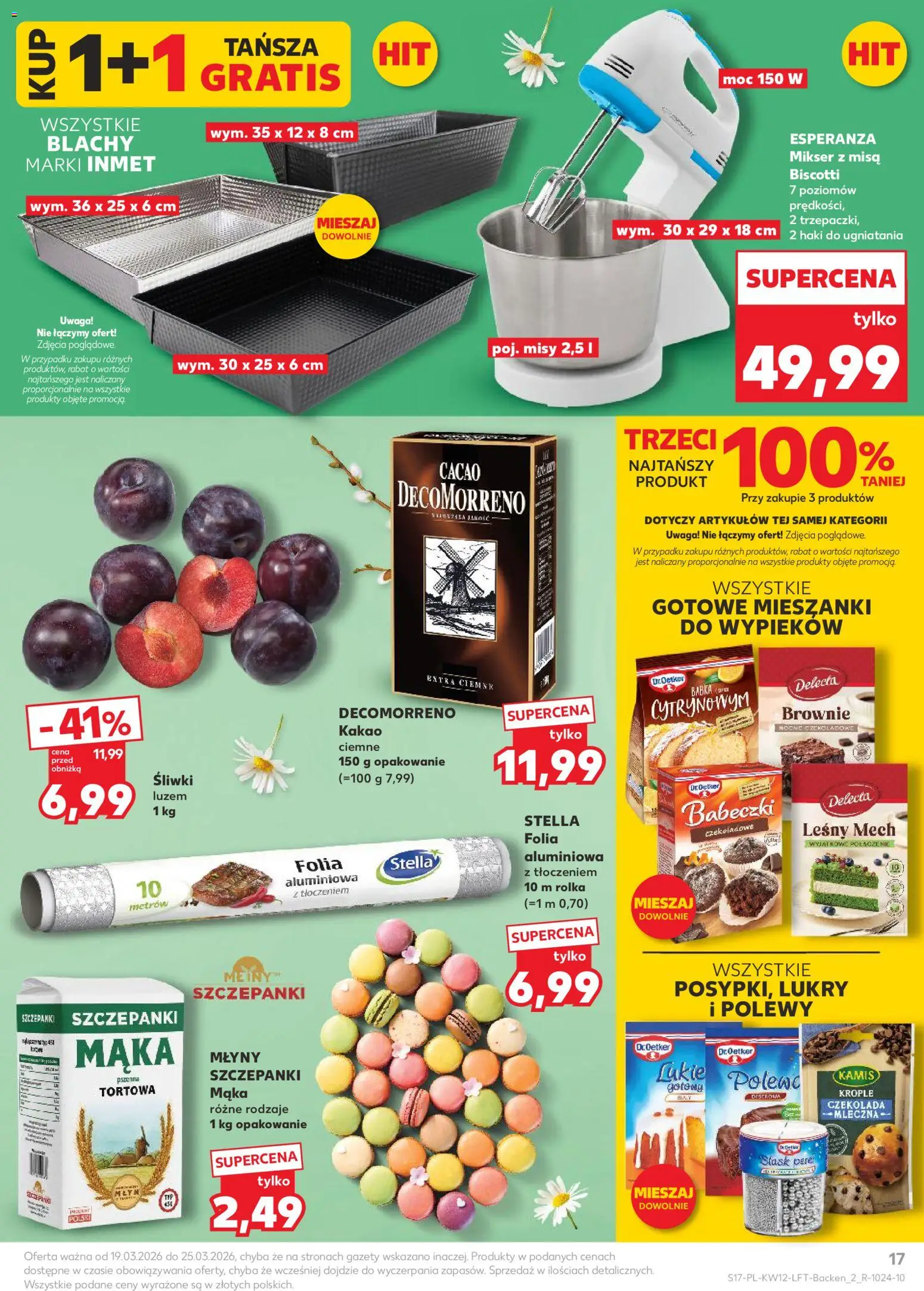 Kaufland gazetka od 19.03.2026 | Strona: 17 | Produkty: Kakao, Mikser, Śliwki, Babka