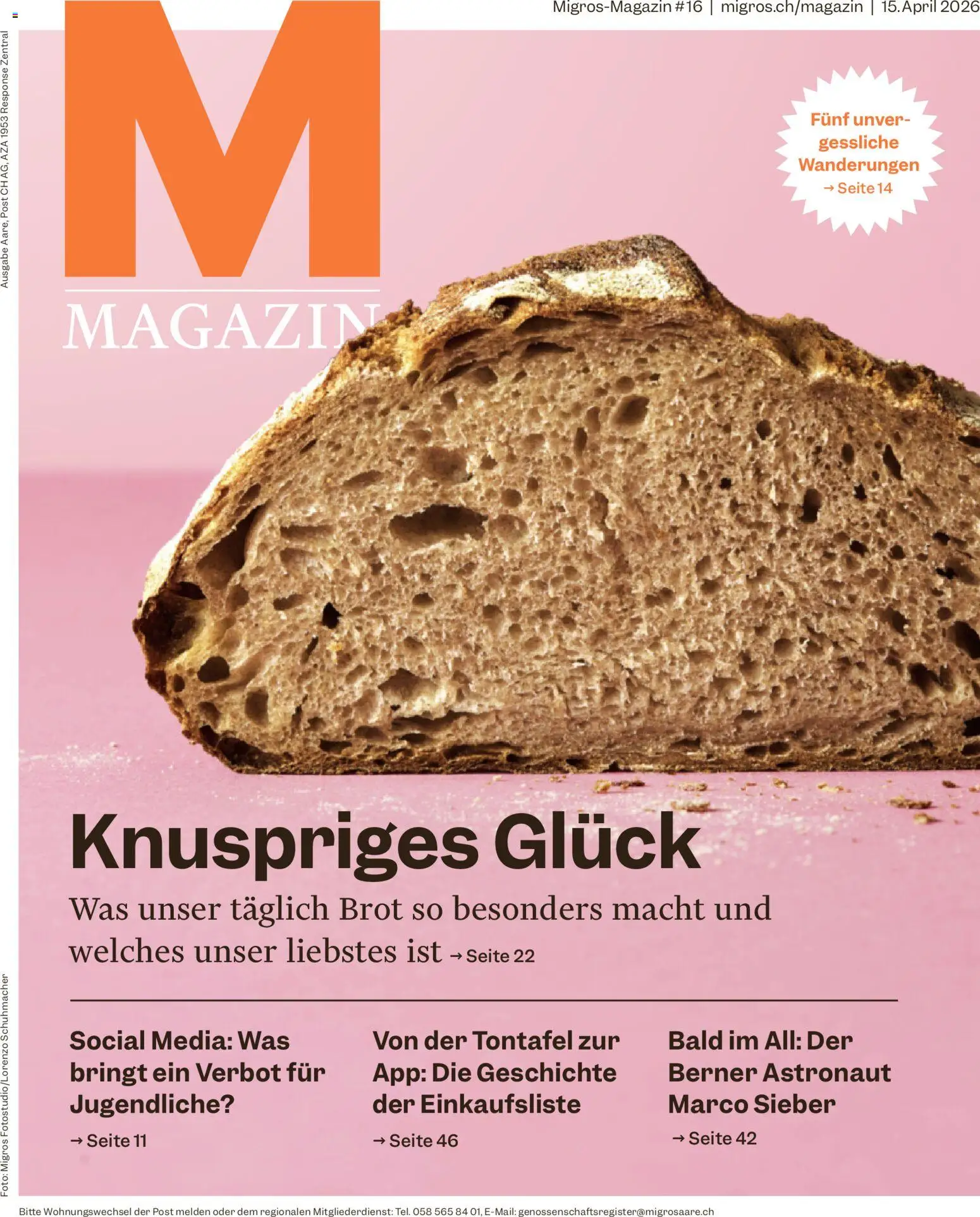 Migros aktionen Magazin – gültig ab 15.04.2026 | Seite: 1 | Produkte: Brot