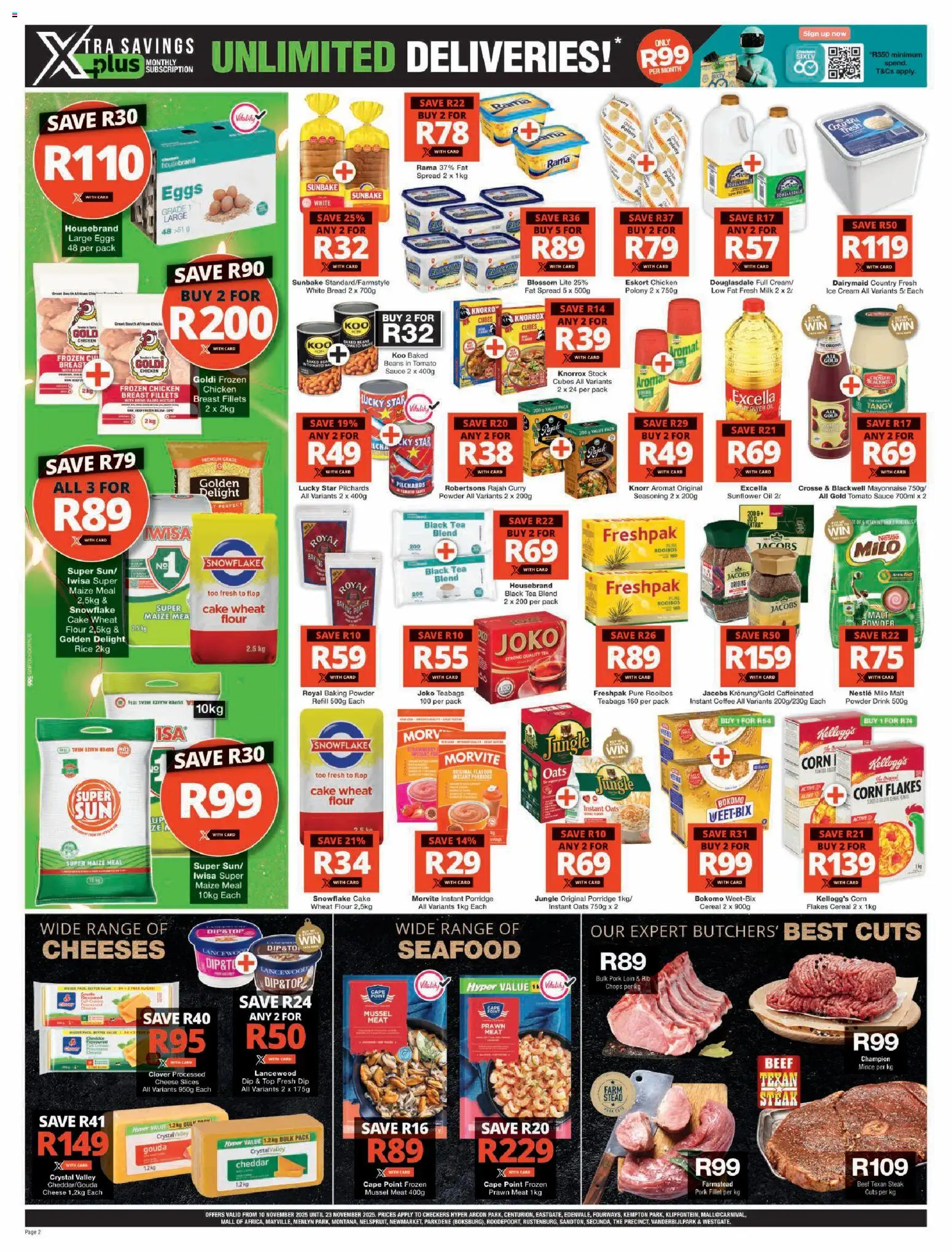 New Checkers catalogue – valid from 09.11.2025 | Page: 2 | Products: Beans, Powder, Paper, Sauce