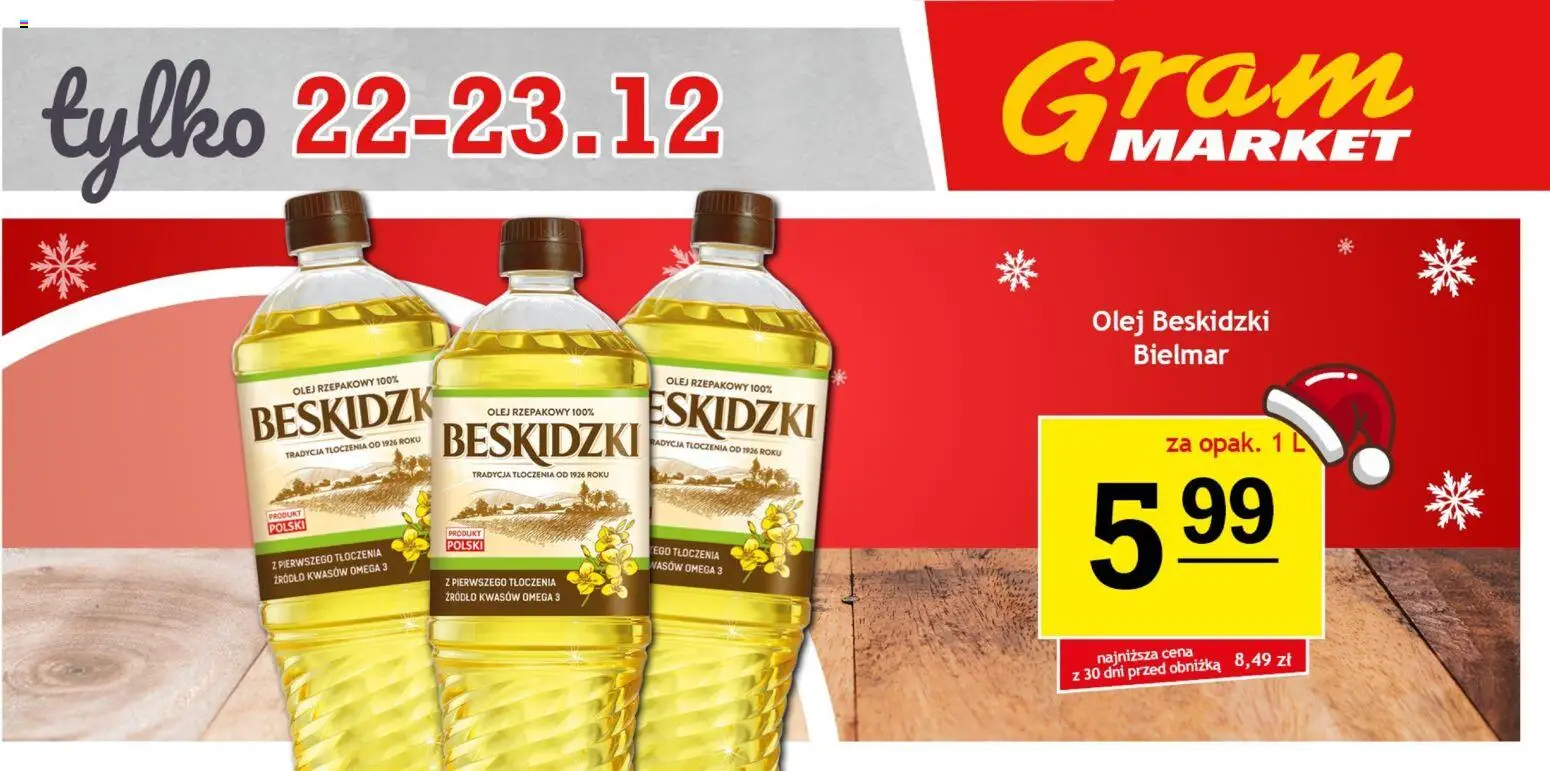 Gram Market Gazetka - Niesłychanie Niskie Ceny od 22.12.2025 | Strona: 4 | Produkty: Olej rzepakowy, Olej