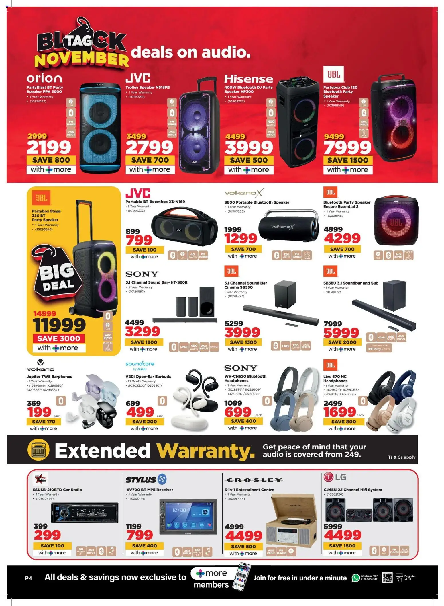 New HiFi Corp catalogue – valid from 29.10.2025 | Page: 4 | Products: Earbuds, Audio, Headphones, Speaker