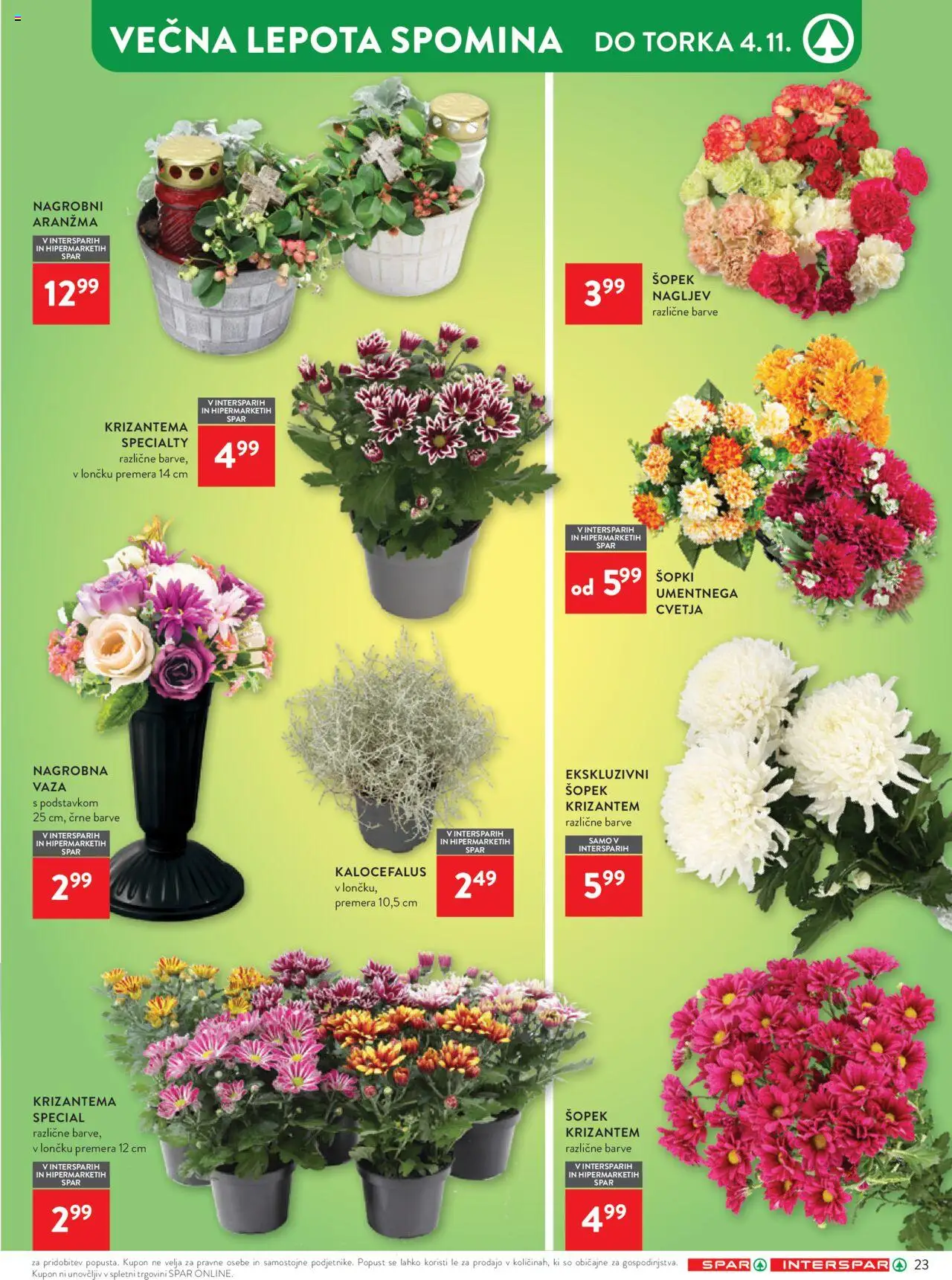 Novi Spar katalog ponudbe – veljaven od 22.10.2025 | Stran: 29 | Izdelki: Šopek, Vaza