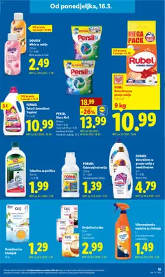Katalog Lidl - Pregled kataloga iz trgovine Lidl, vrijedi od 16.03.2026 | Stranica: 15 | Proizvodi: Rubel, Miris, Deterdžent, Hladnjak
