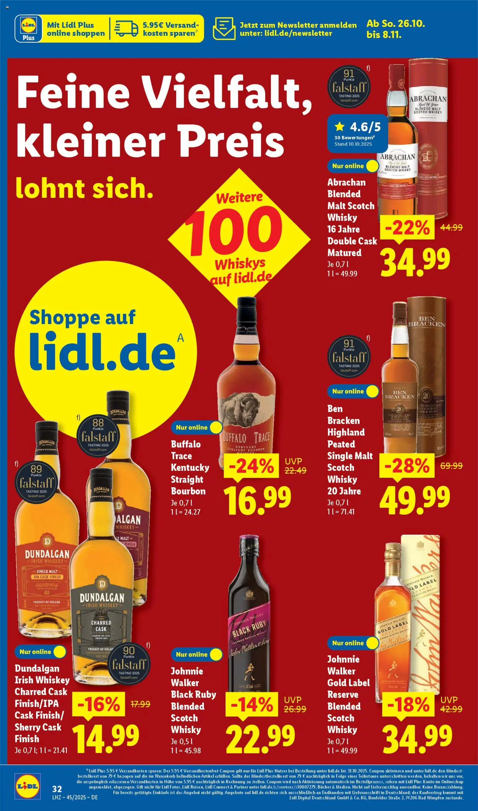 Lidl Prospekt Heppenheim – gültig ab 03.11.2025 | Seite: 56 | Produkte: Whisky, Finish, Bourbon, Johnnie walker