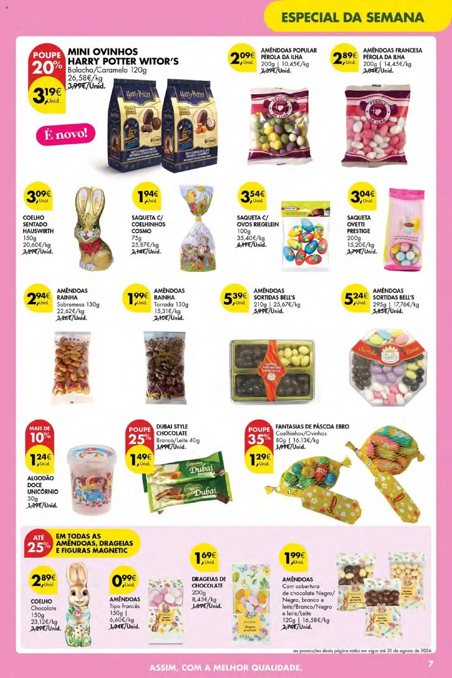 Pingo Doce Poupe Esta Semana Açores │ válido de 19.03.2026 | Página: 7 | Produtos: Amêndoas, Algodão, Ovos, Chocolate