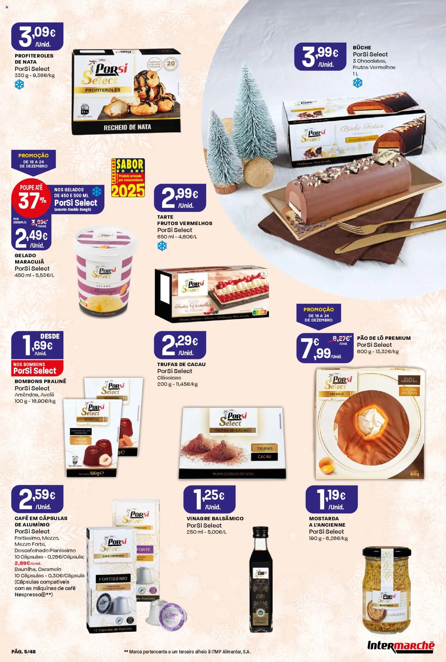 Intermarché folheto │ válido de 18.12.2025 | Página: 5 | Produtos: Vinagre, Chocolates, Pão, Nata