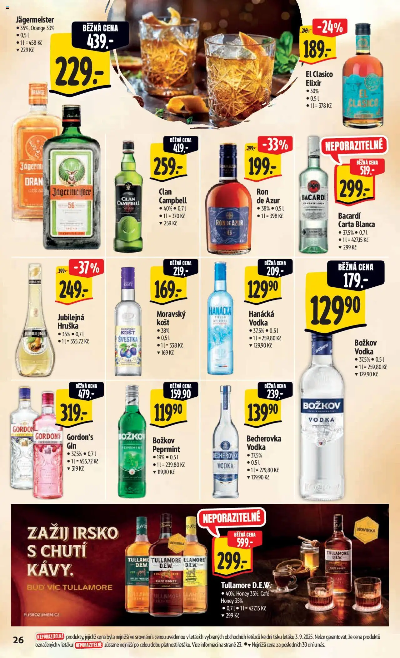 Albert leták - Hypermarket od 10.09.2025 | Strana: 35 | Produkty: Jägermeister, Vodka, Božkov, Becherovka