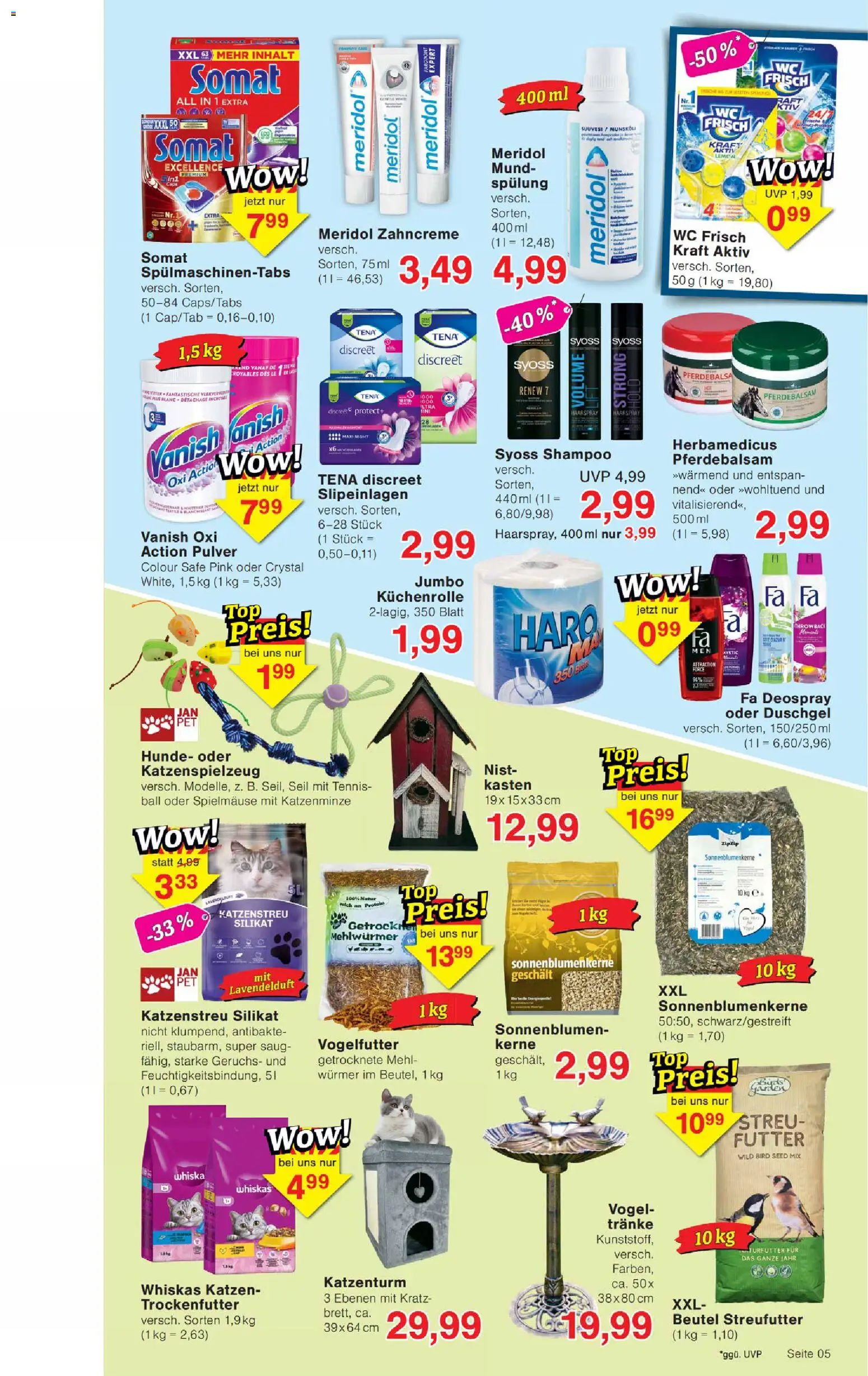 Wiglo Wunderland Prospekt 	 – gültig ab 16.03.2026 | Seite: 5 | Produkte: Mehl, Spülung, Duschgel, Wc frisch