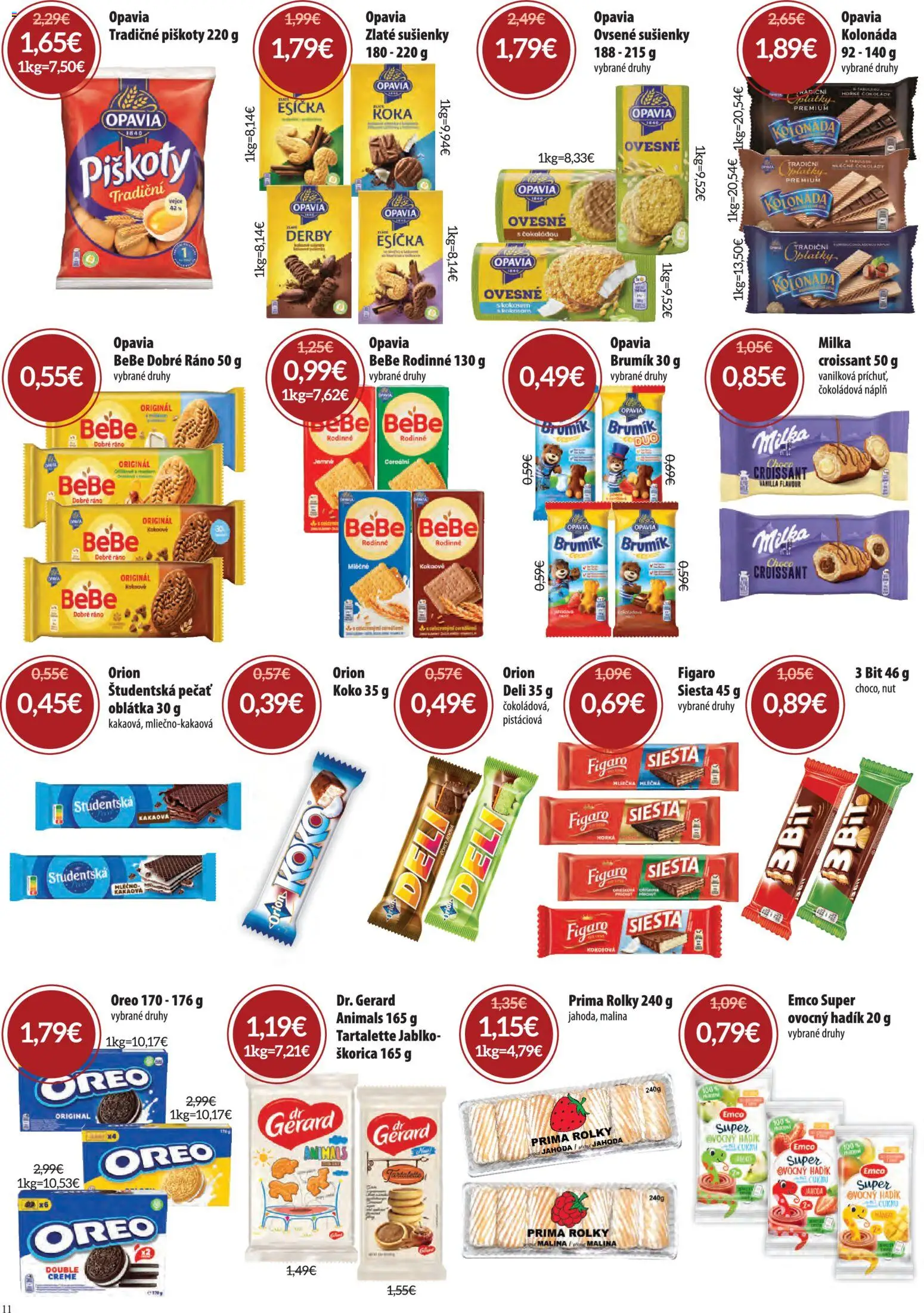 Nové Nitrazdroj akcie – leták je platný od 05.03.2026 | Strana: 11 | Produkty: BeBe Dobré ráno, Croissant, Študentská pečať, Milka