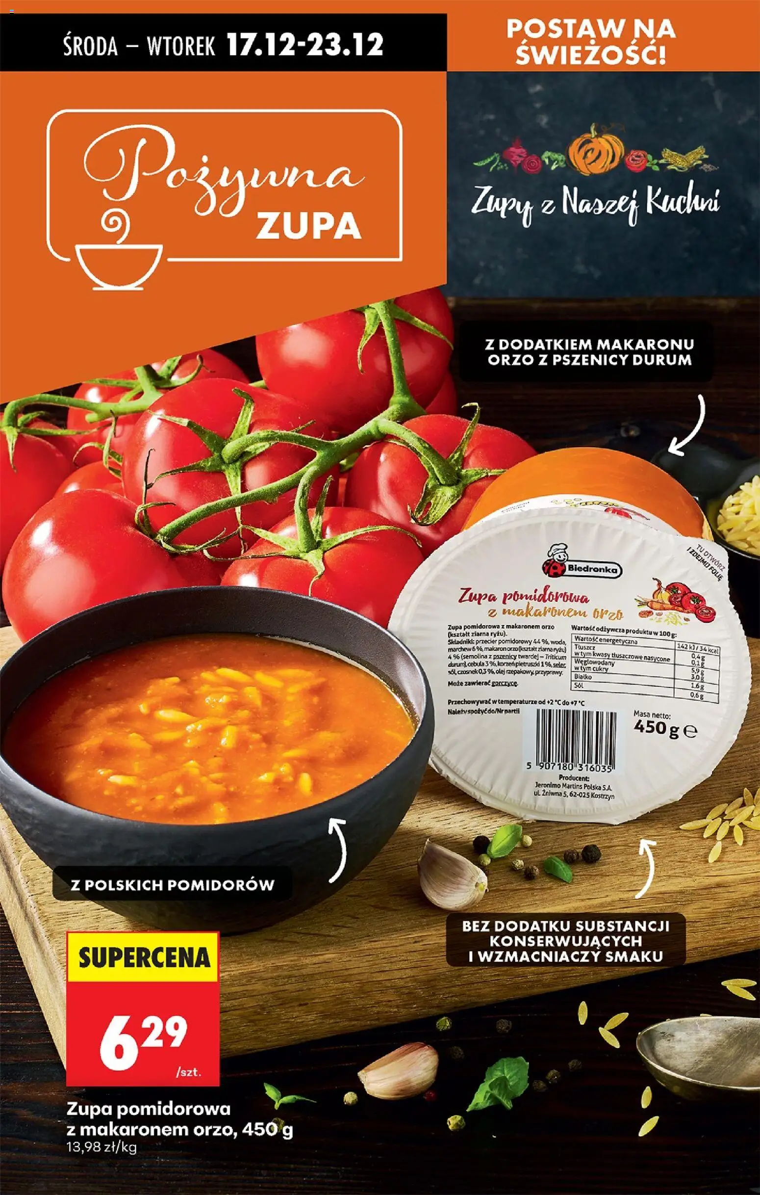 Biedronka gazetka - Oferta w tym tygodniu od 17.12.2025 | Strona: 39 | Produkty: Przecier pomidorowy, Zupa, Olej, Makaron