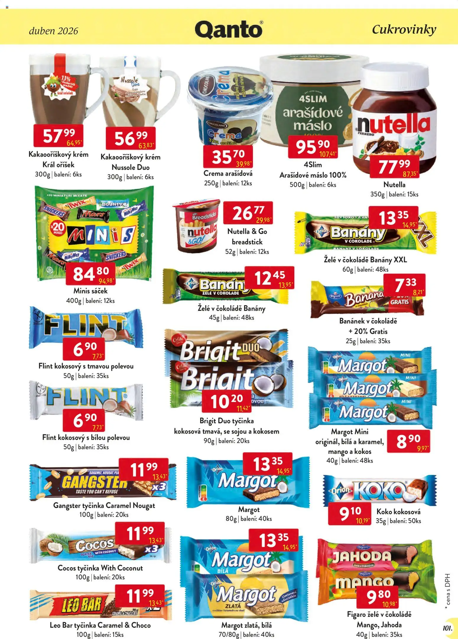 Astur & Qanto leták - Velkoobchod 04/2026 od 01.04.2026 | Strana: 101 | Produkty: Mango, Banány, Twix, Nutella
