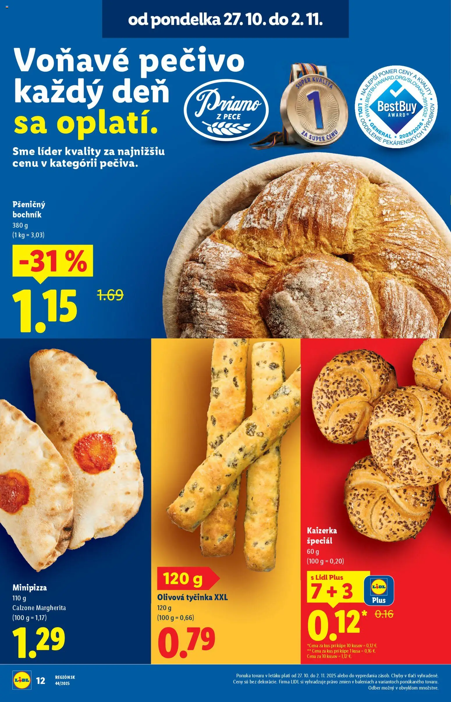 Nové Lidl akcie – leták je platný od 27.10.2025 | Strana: 14 | Produkty: Pizza