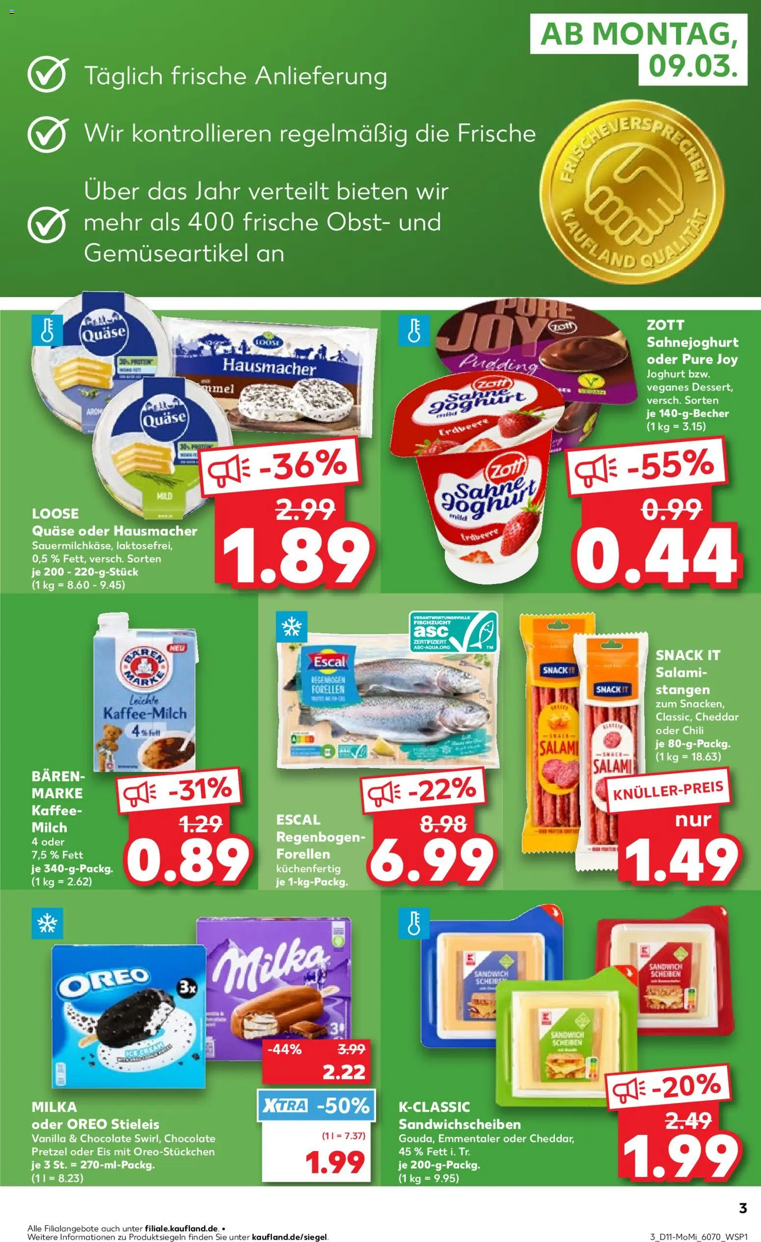 Kaufland Prospekt Berlin	 – gültig ab 09.03.2026 | Seite: 3 | Produkte: Milch, Kaffee, Pudding, Chili