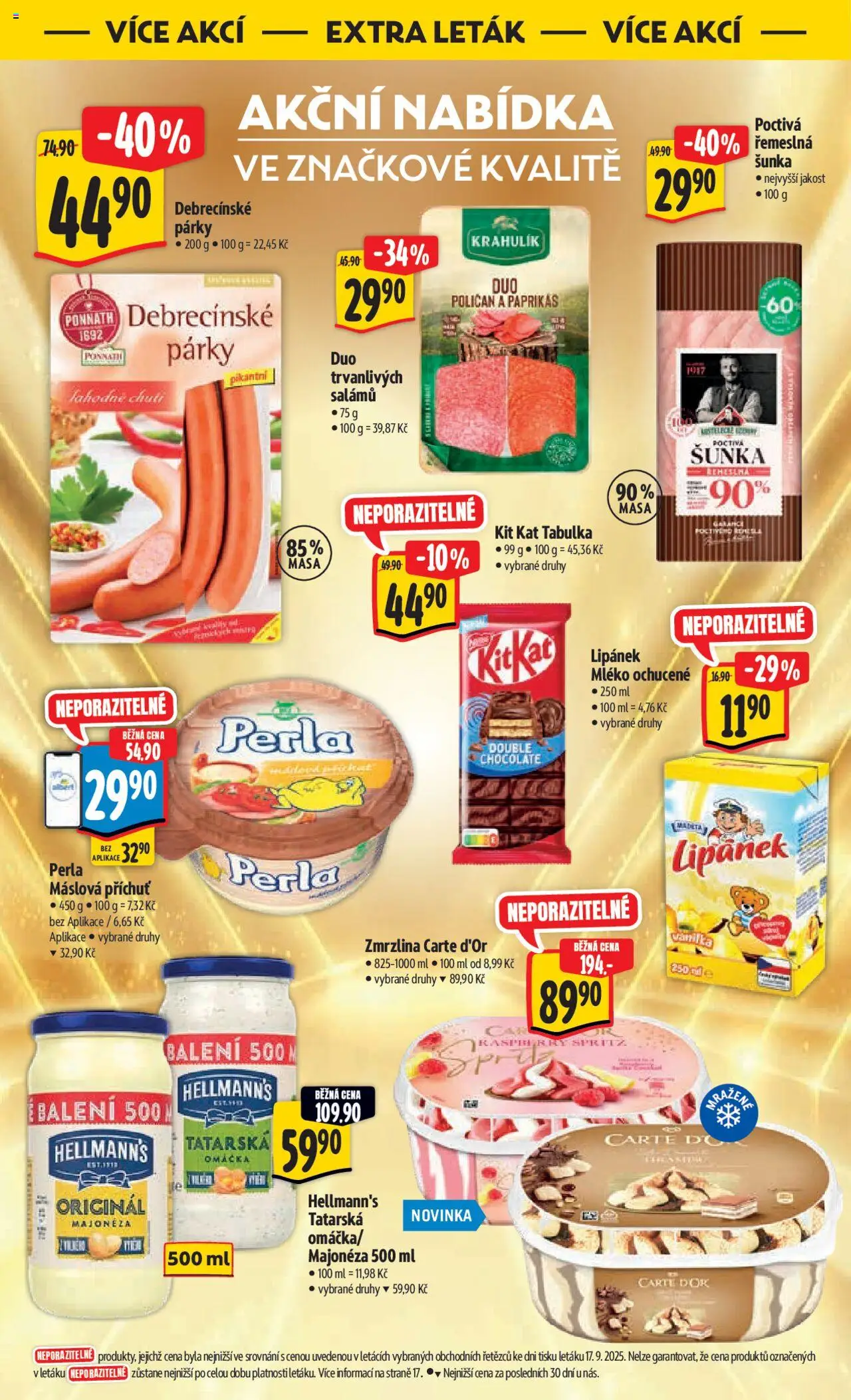 Albert leták - Hypermarket od 01.10.2025 | Strana: 45 | Produkty: Šunka, Zmrzlina, Hellmann's, Carte d'or