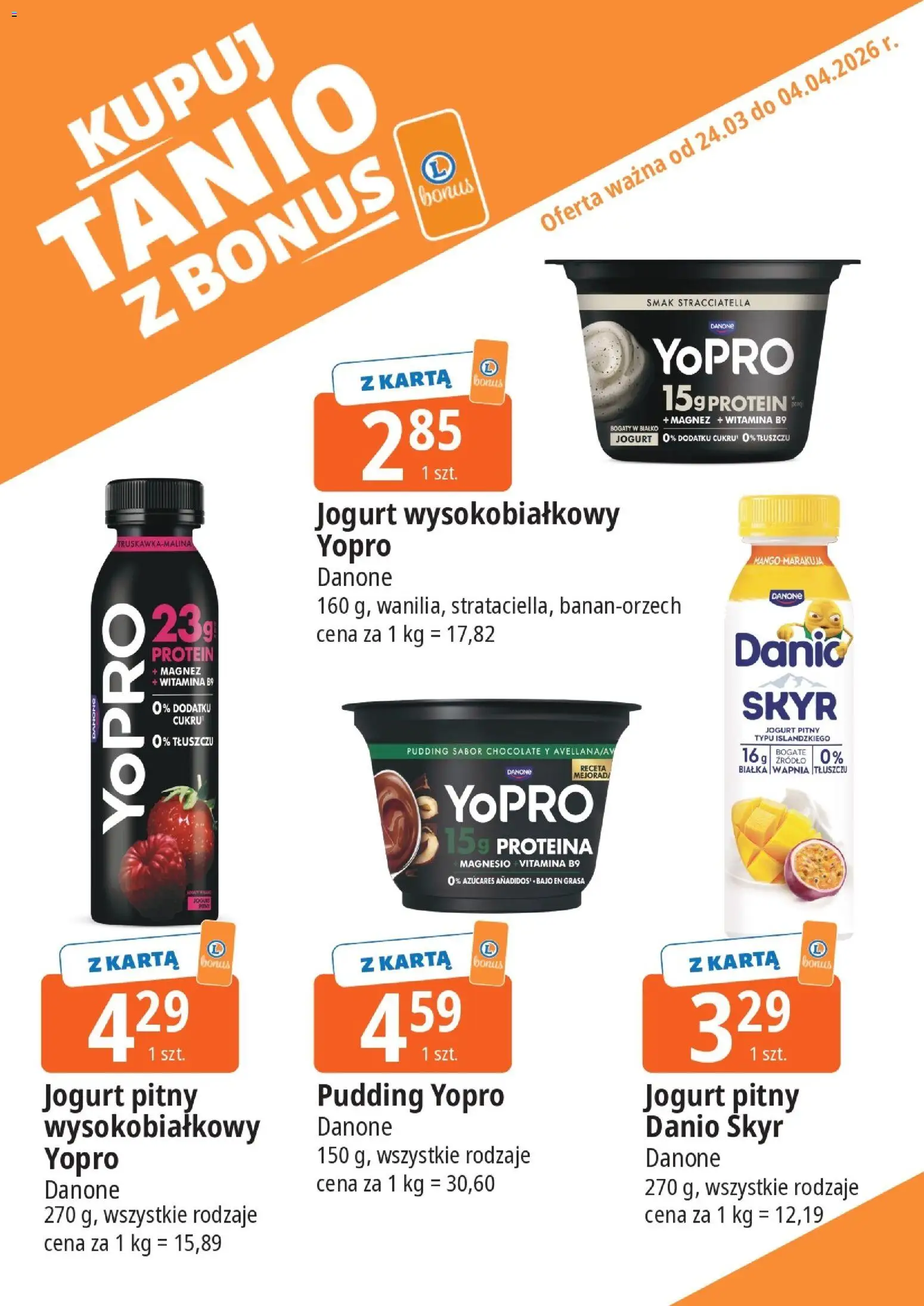 E.Leclerc gazetka - Elbląg kupony dodatkowe od 24.03.2026 | Strona: 6 | Produkty: Karta, Jogurt pitny, Jogurt, Skyr