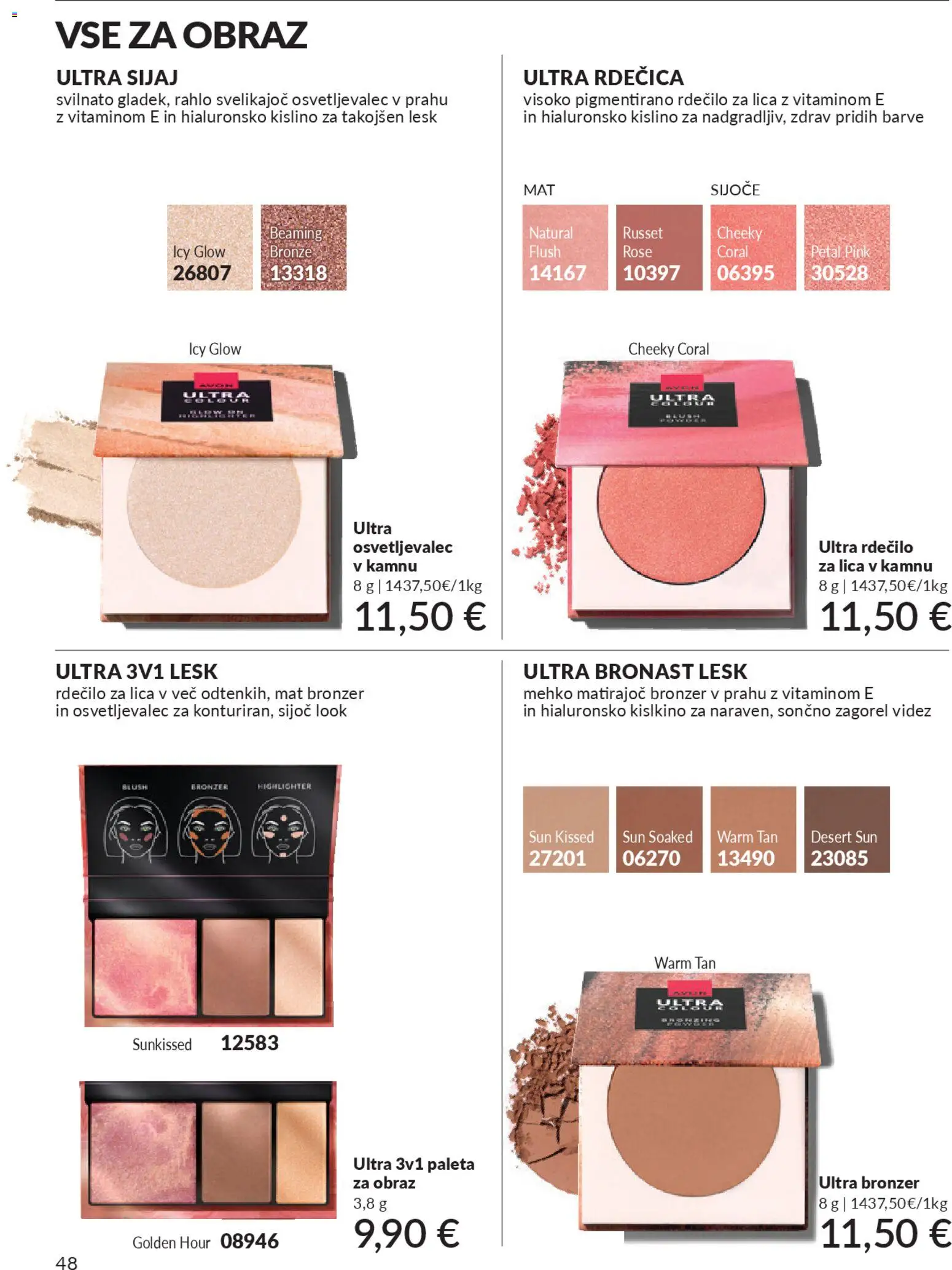 Novi Avon katalog ponudbe – veljaven od 29.12.2025 | Stran: 48 | Izdelki: Rdečilo za lica, Bronzer