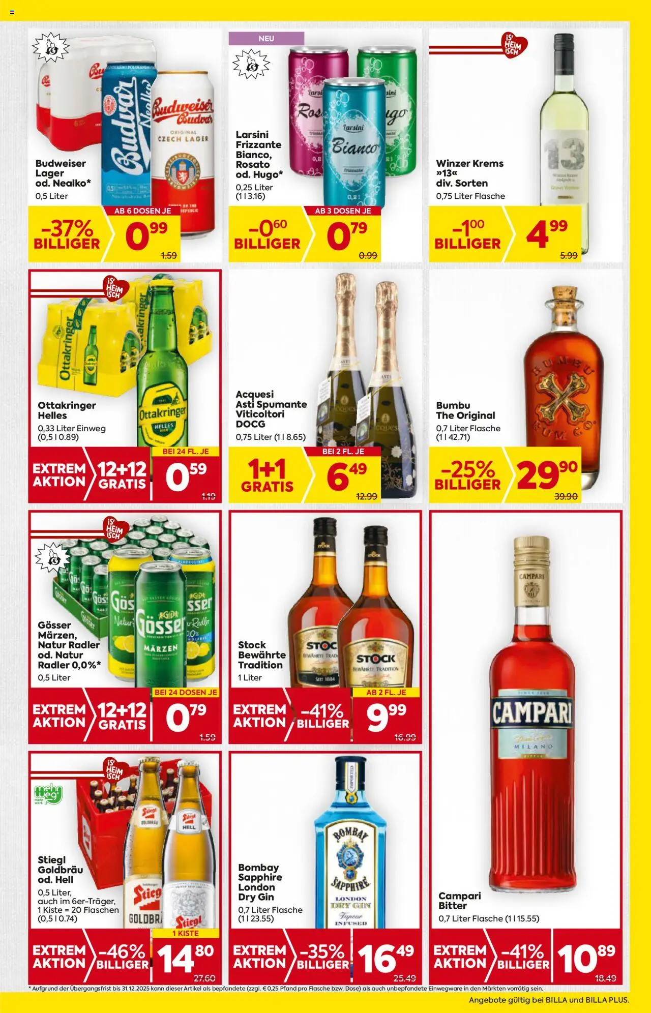 Billa AT akciós ujság - amely érvényes a következő dátumtól: 07.08.2025 | Oldal: 13 | Termékek: Radler, Budweiser, Campari, Gin