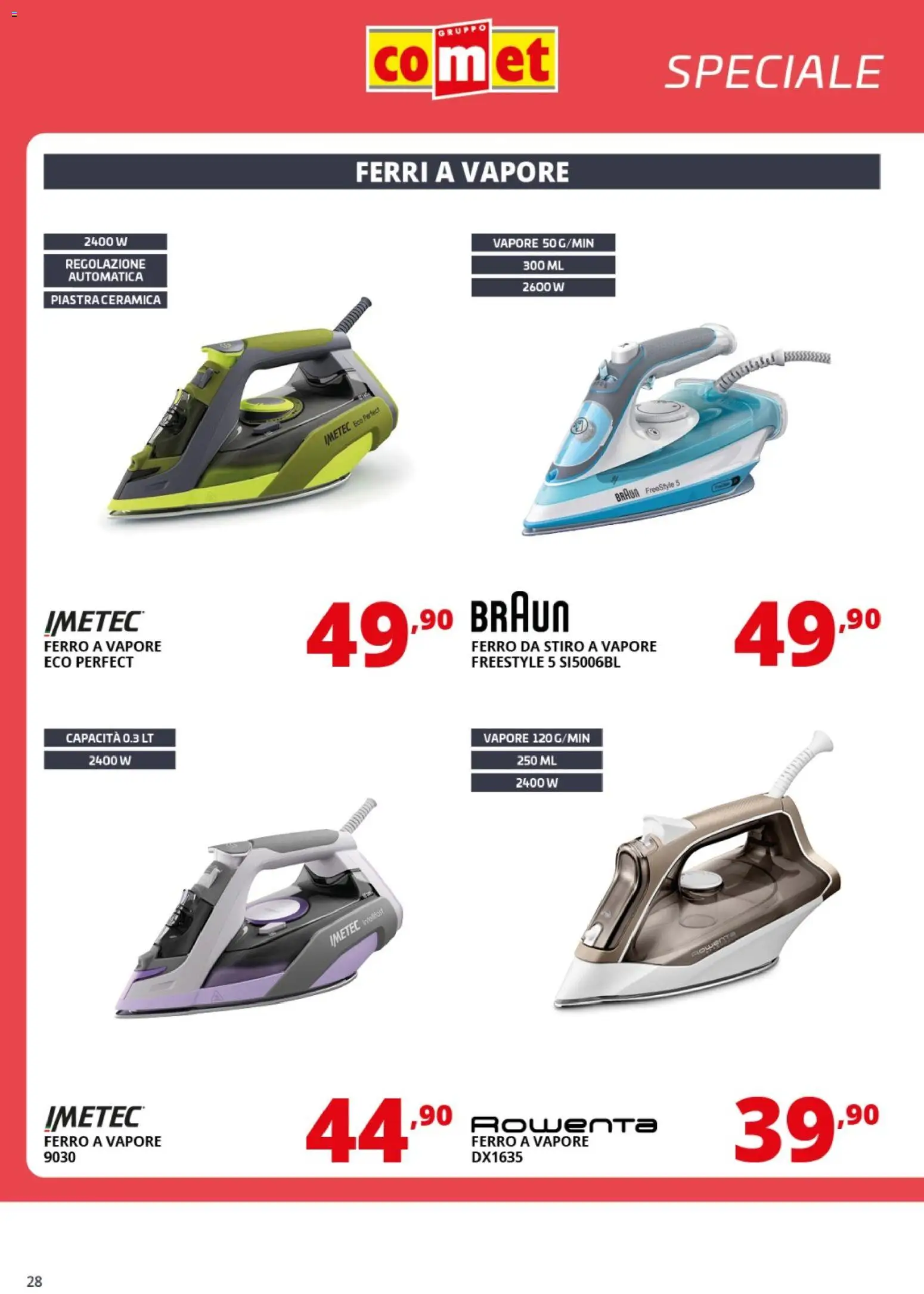 Volantino Comet del 23.01.2026 | Pagina: 28 | Prodotti: Ferro da stiro