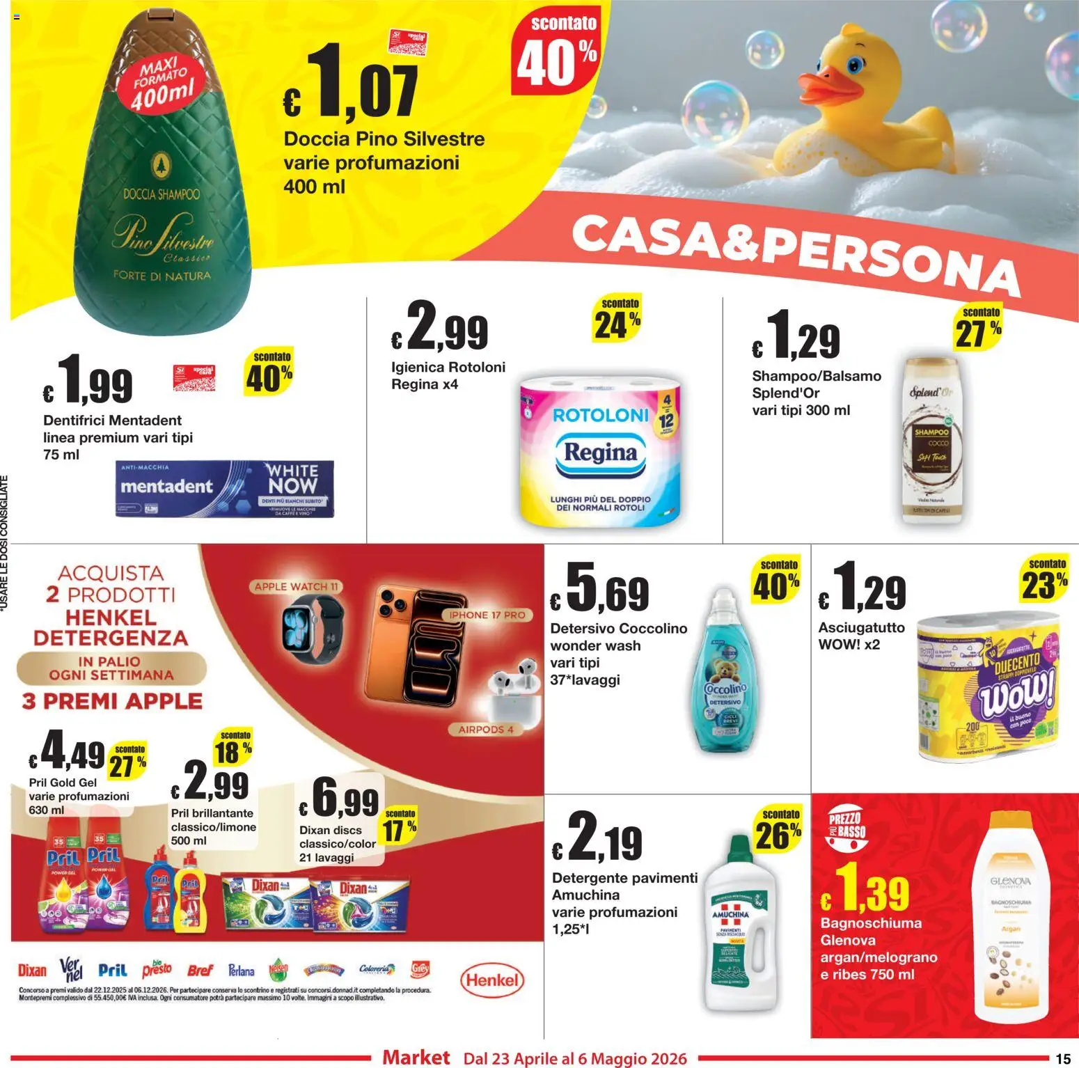 Volantino Sì con Te del 23.04.2026 | Pagina: 15 | Prodotti: Bagnoschiuma, Vino, Asciugatutto, Airpods