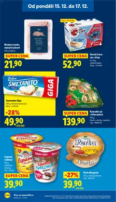 Náhled letáku Lidl leták od 15.12.2025 | Strana: 22 | Produkty: Lipánek, Šunka, Kakao, Margarín