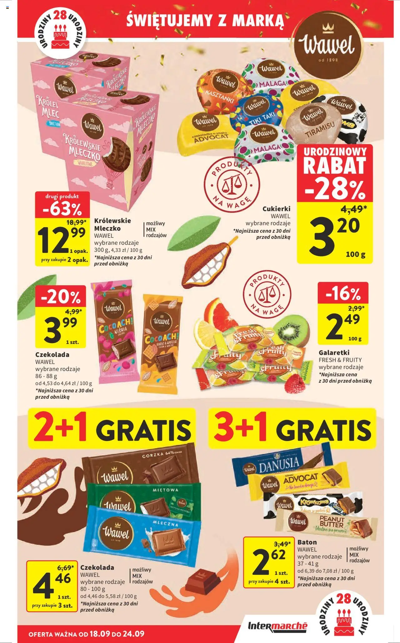 Intermarche Gazetka od 18.09.2025 | Strona: 15 | Produkty: Czekolady, Tiramisu, Czekolada, Cukierki