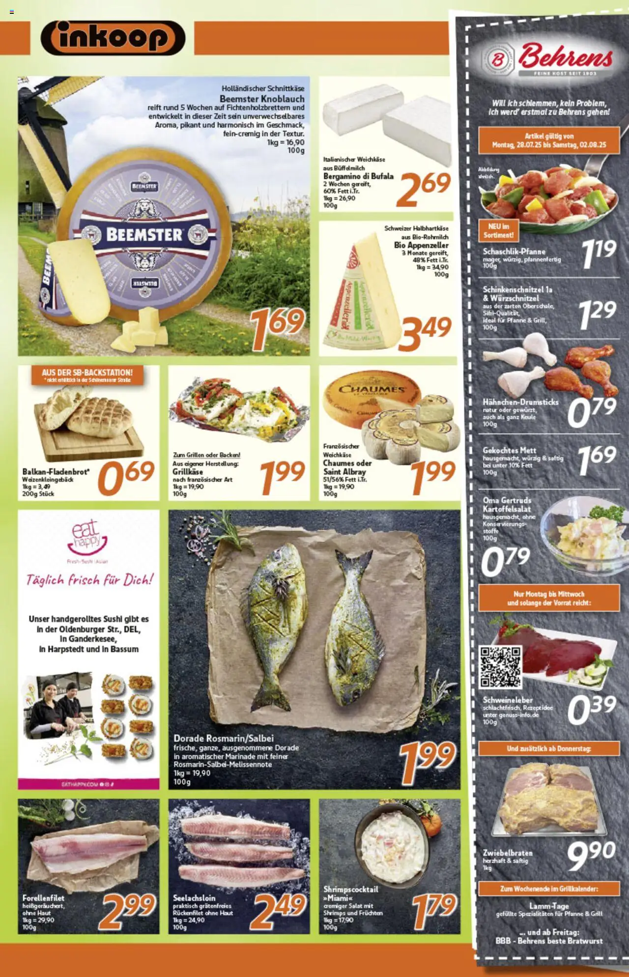 Inkoop Prospekt 	 - gültig ab dem 28.07.2025 | Seite: 3 | Produkte: Grill, Bratwurst, Knoblauch, Salat