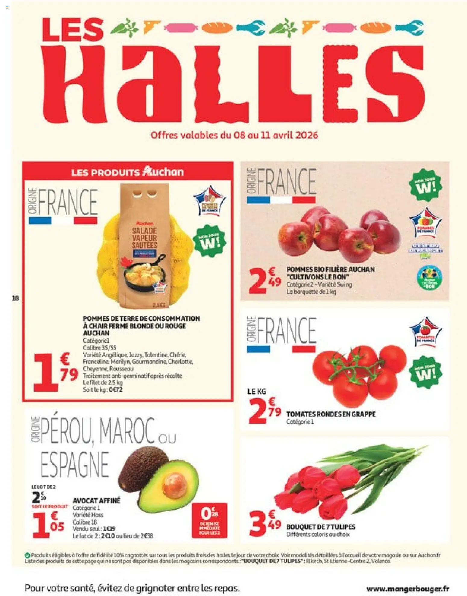 {H1} | Page: 20 | Produits: Avocat, Tulipes, Pommes, Tomates rondes en grappe