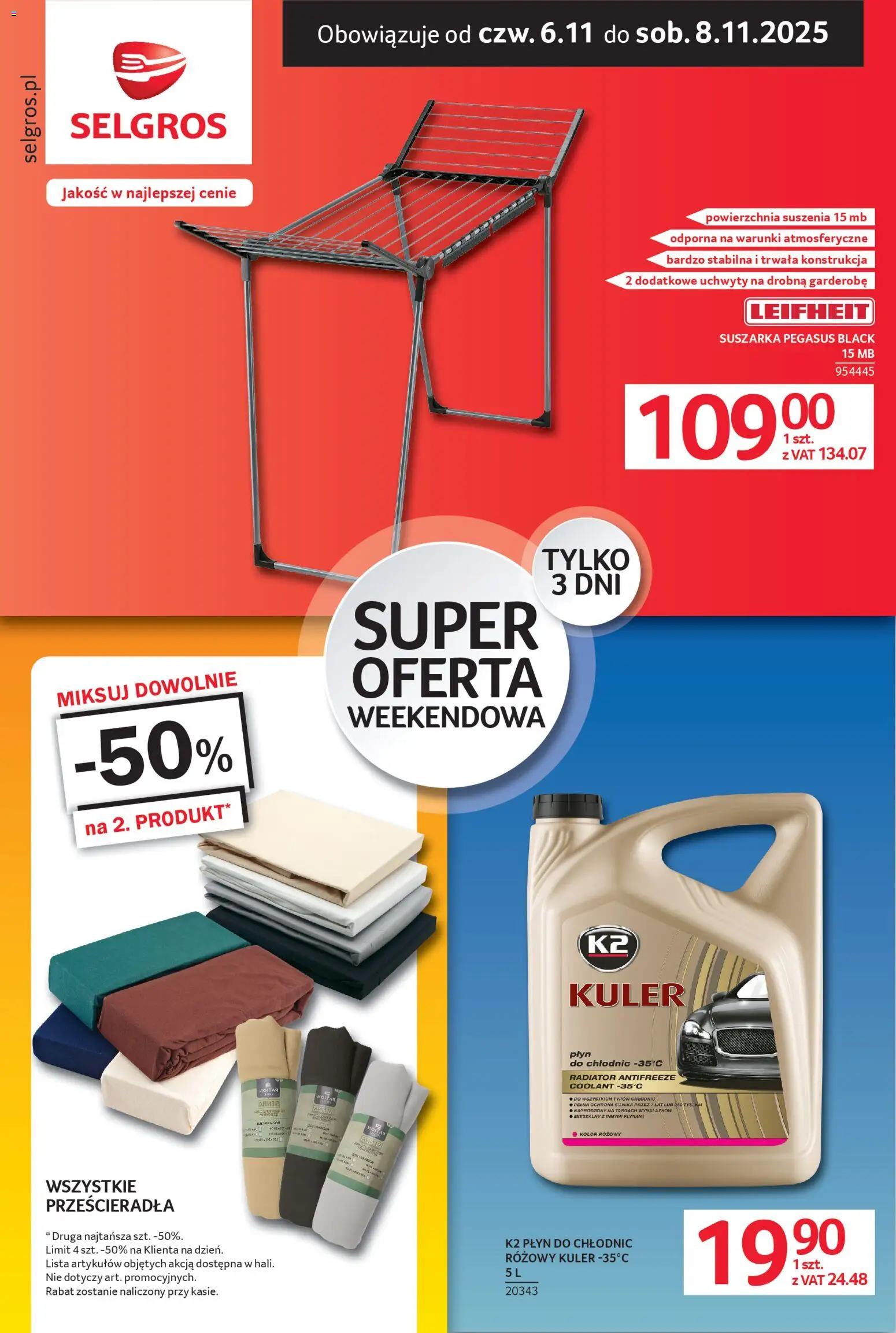 Selgros cash&carry Gazetka - Oferta weekendowa od 06.11.2025 | Strona: 1 | Produkty: Suszarka