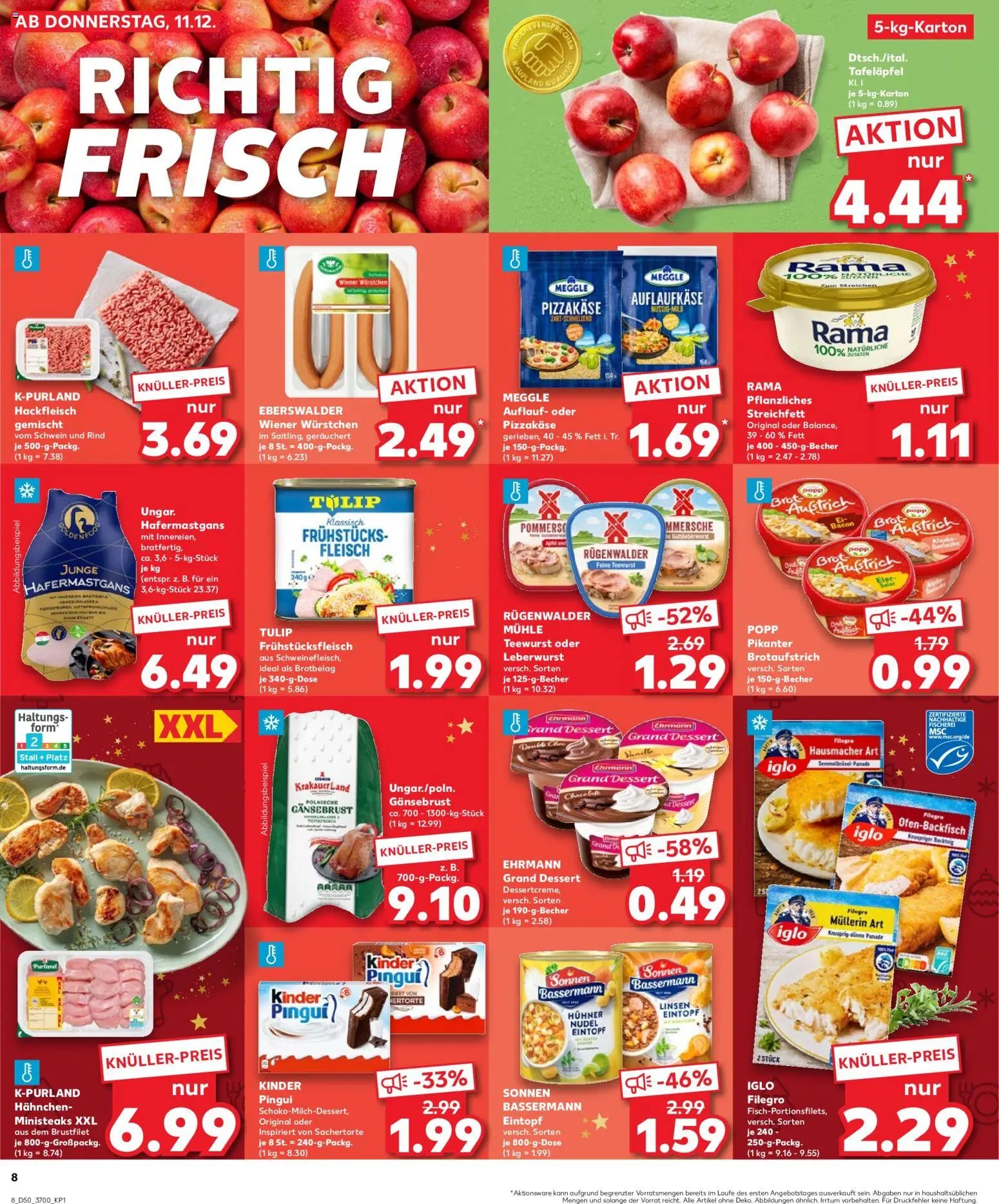Kaufland prospekt Rostock	 – gültig ab 14.12.2025 | Seite: 8 | Produkte: Mühle, Hahnchen, Wiener wurstchen, Salat