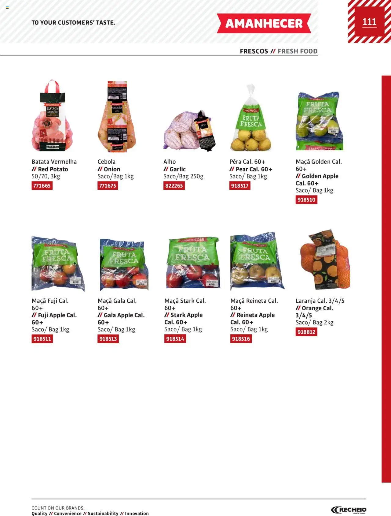 Recheio AS NOSSAS MARCAS │ válido de 19.12.2023 | Página: 111 | Produtos: Batata, Cebola, Maça