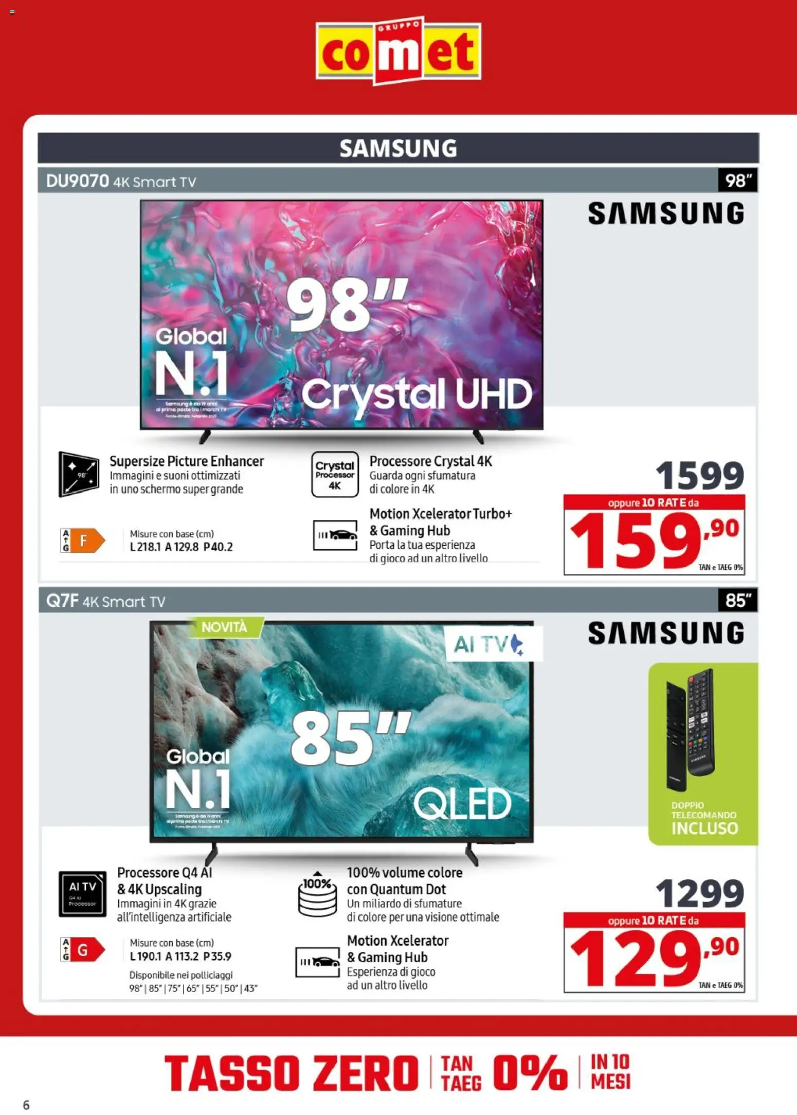 Volantino Comet del 29.01.2026 | Pagina: 6 | Prodotti: Telecomando, smart TV, Gioco, Samsung