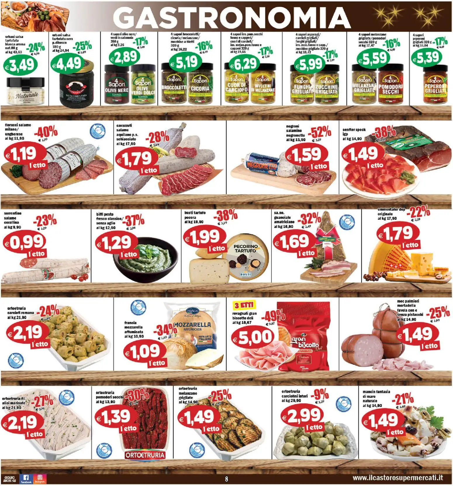 Volantino Il Castoro del 16.12.2025 | Pagina: 8 | Prodotti: Speck, Tartufo, Salsa, Pomodori secchi