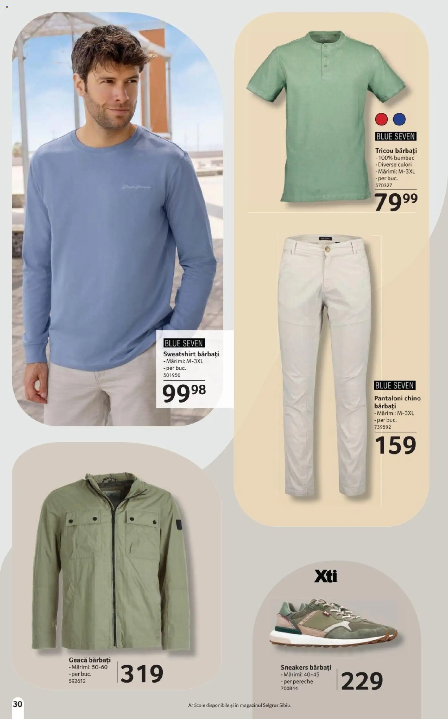 Noul catalog Selgros – valabil de la 20.03.2026 | Pagină: 30 | Produse: Tricou, Geacă, Pantaloni