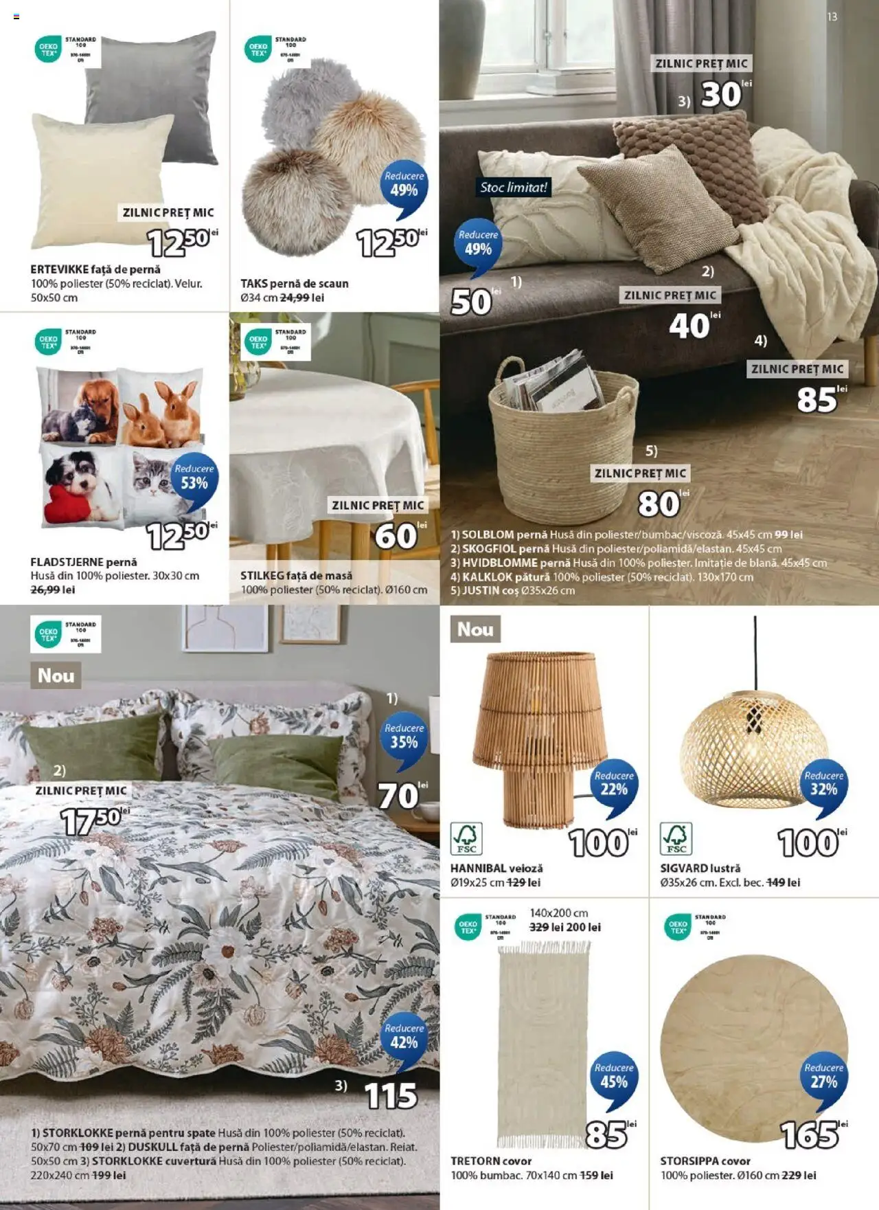 Catalog JYSK – valabil de la 27.08.2025 | Pagină: 13 | Produse: Cuvertură, Coș, Masă, Covor