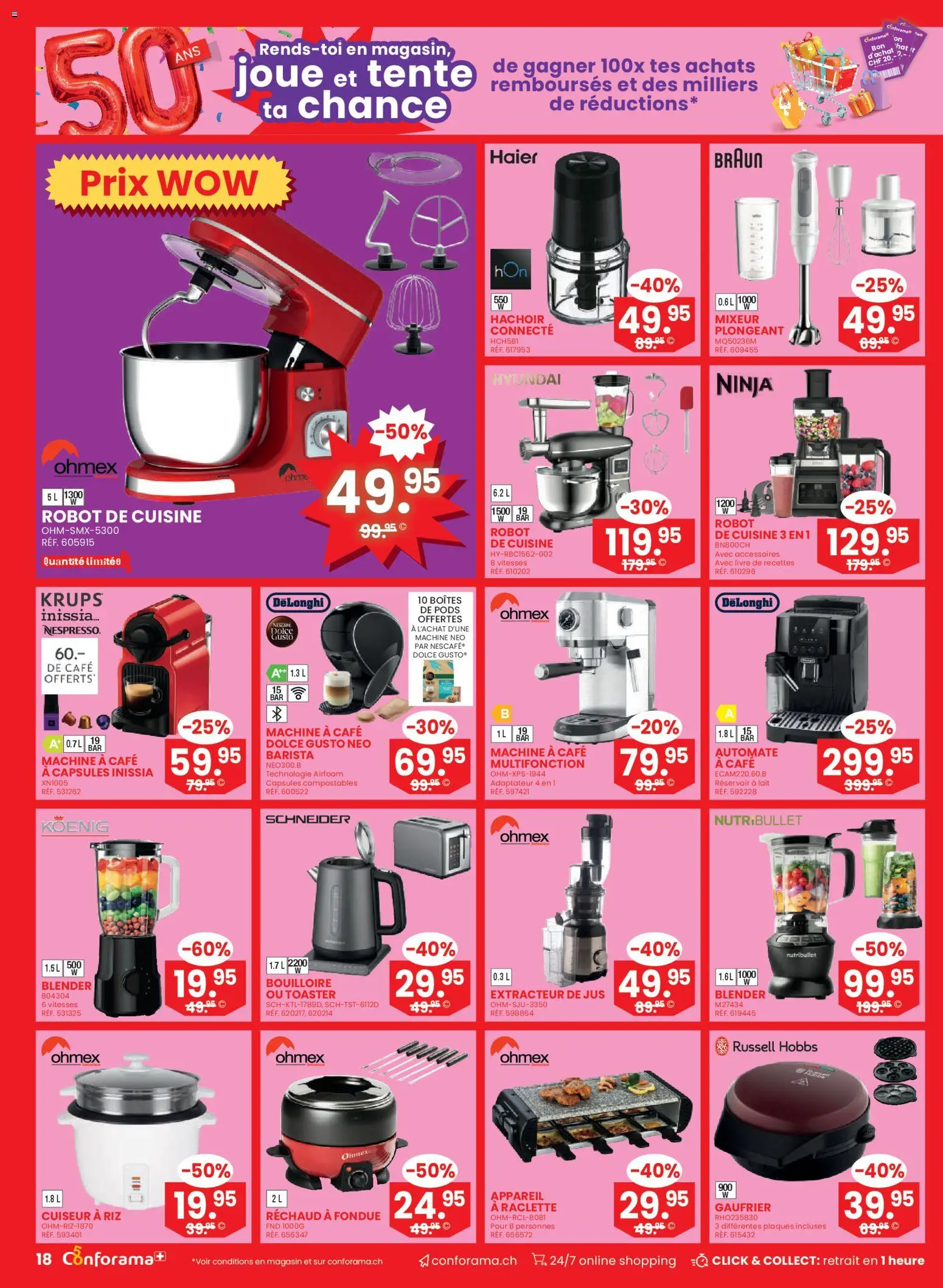 Conforama Aktionen FR – gültig ab 25.02.2026 | Seite: 18 | Produkte: Krups, Toaster, Raclette, Fondue