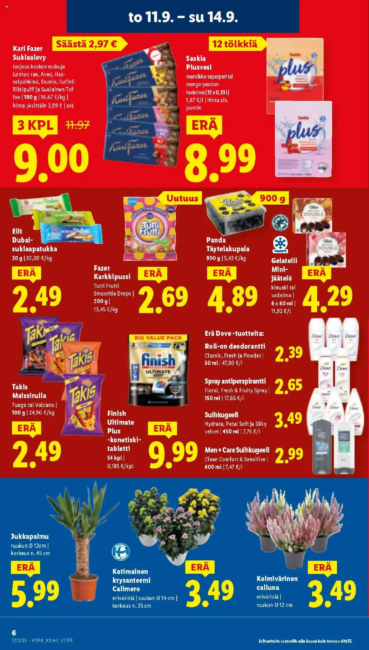 Lidl tarjoukset - Tampere – voimassa 11.09.2025 alkaen | Sivu: 6 | Tuotteet: Suihkugeeli, Deodorantti, Antiperspirantti, Tabletti